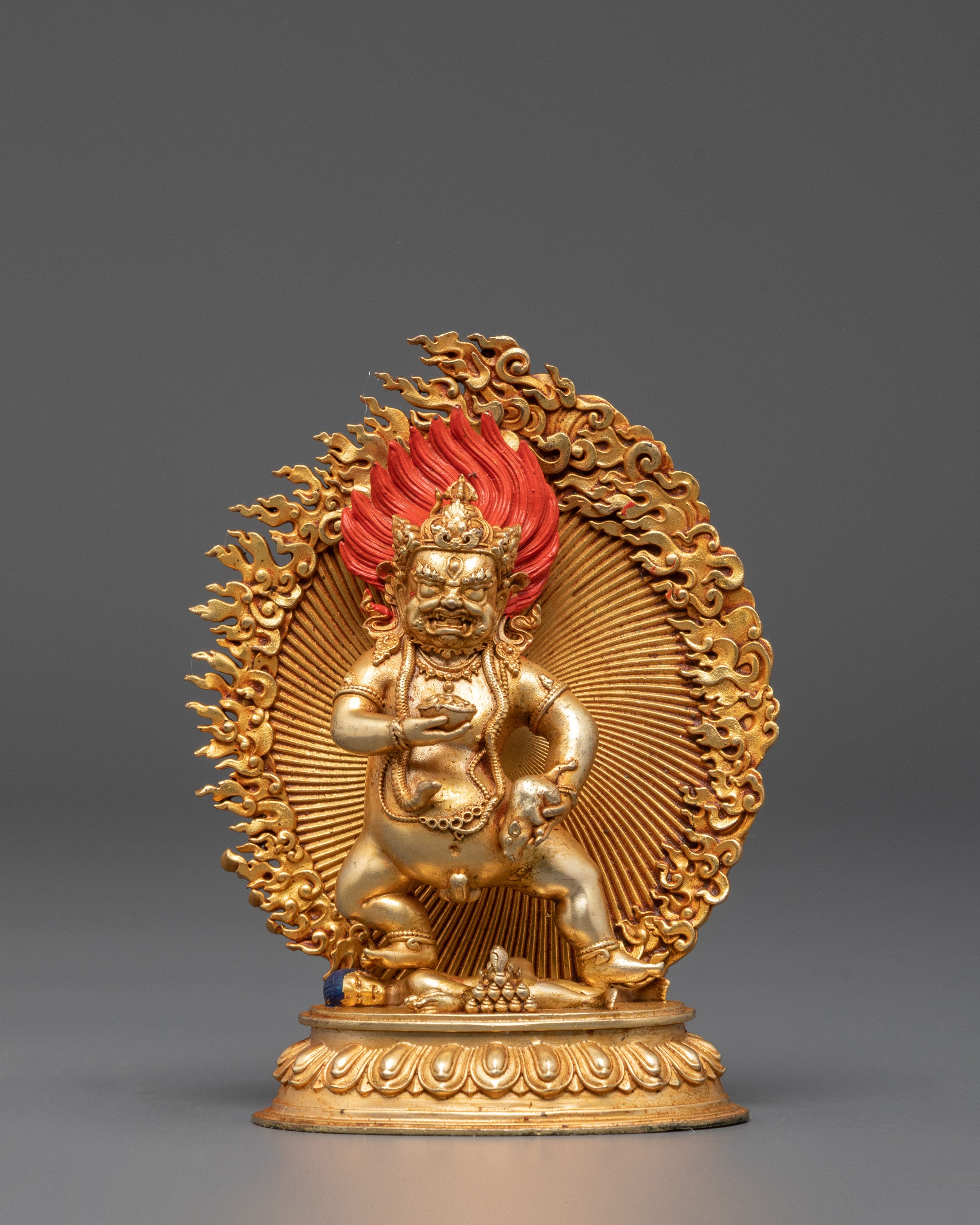 Spiritual Wealth Guardian Black Dzambhala | Handcrafted Tibetan Sculpture