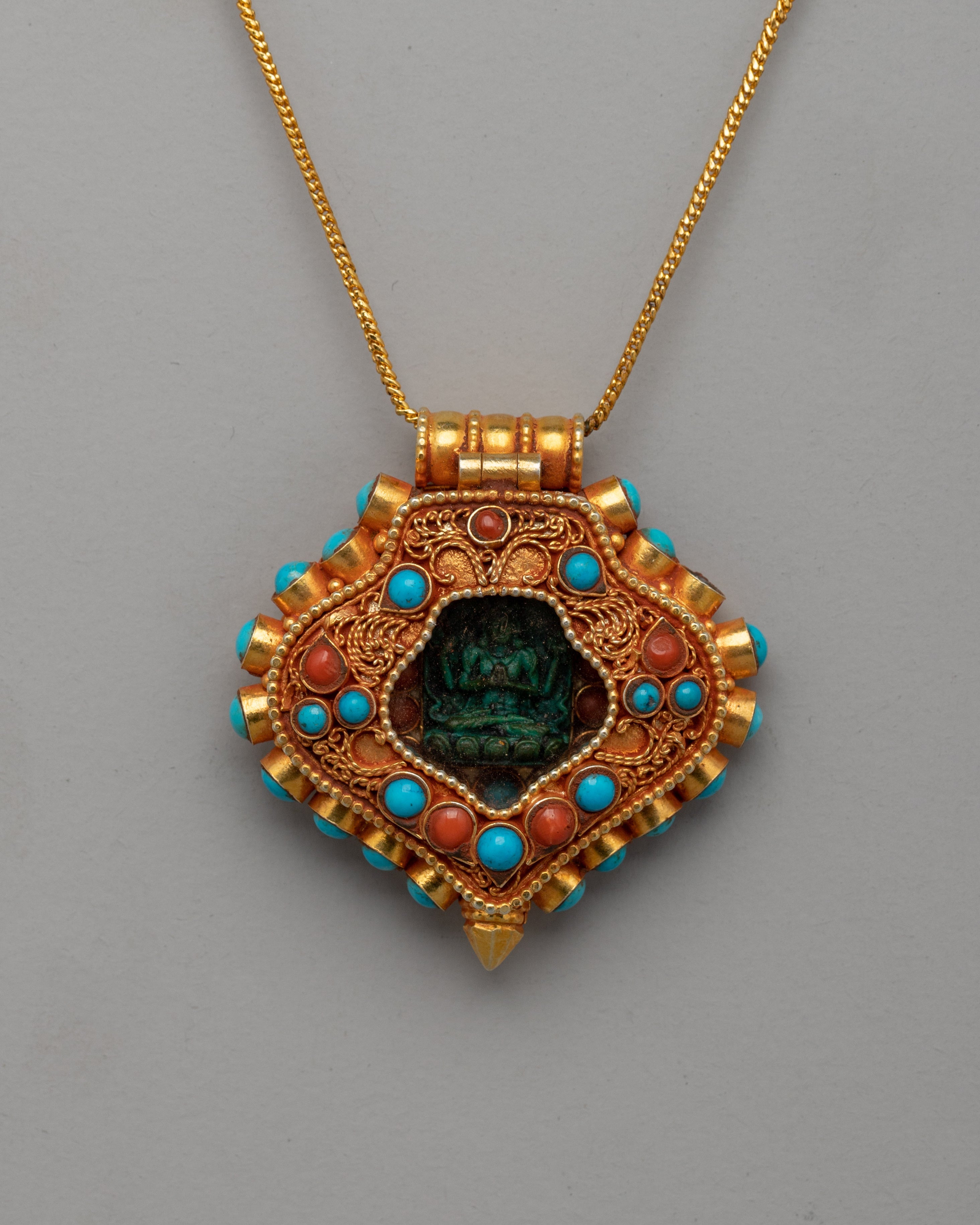 Tibetan Gold-Plated Buddha Pendant