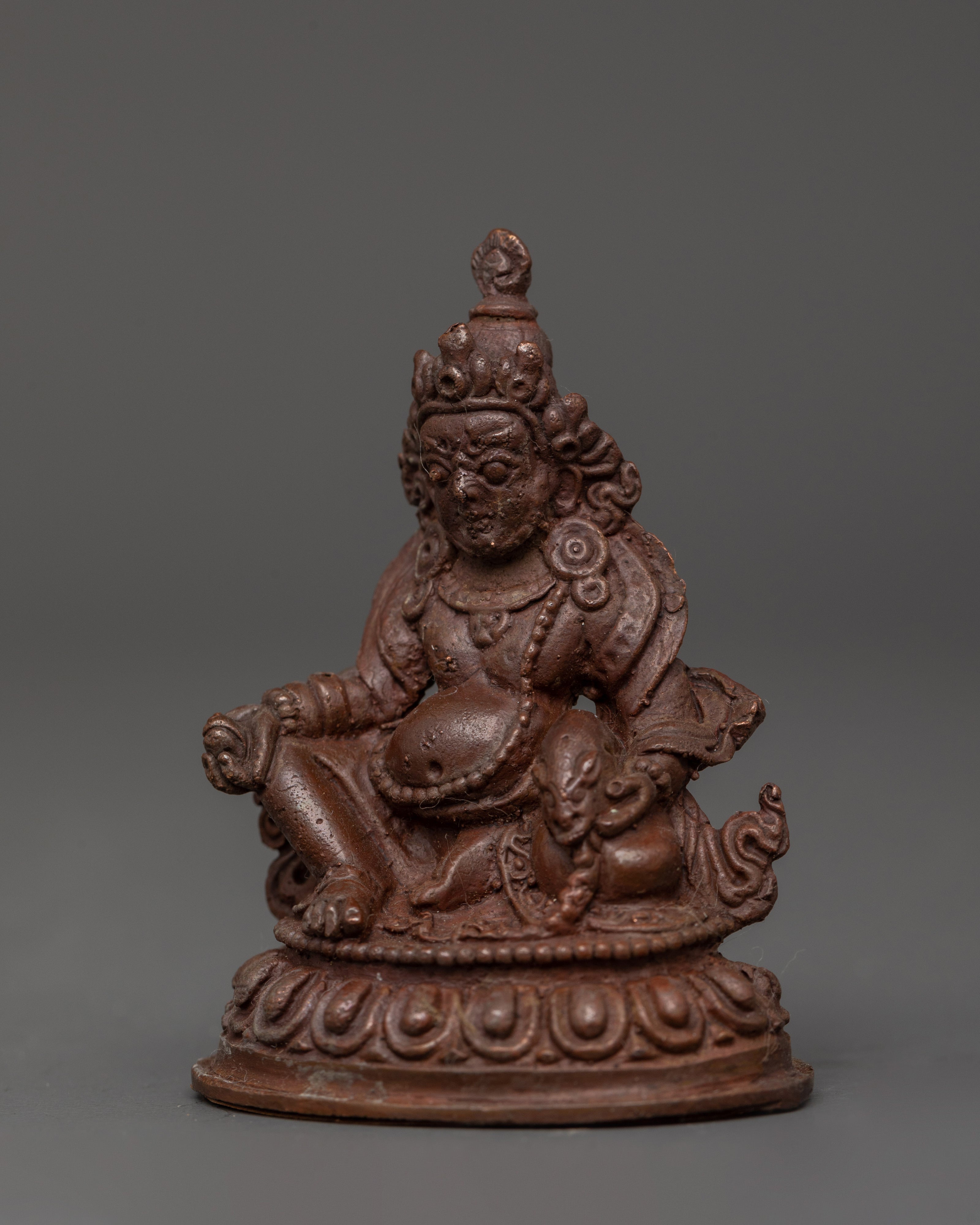 Dzambhala Oxidized Copper Statue | Wrathful Fierce Wealth Deity