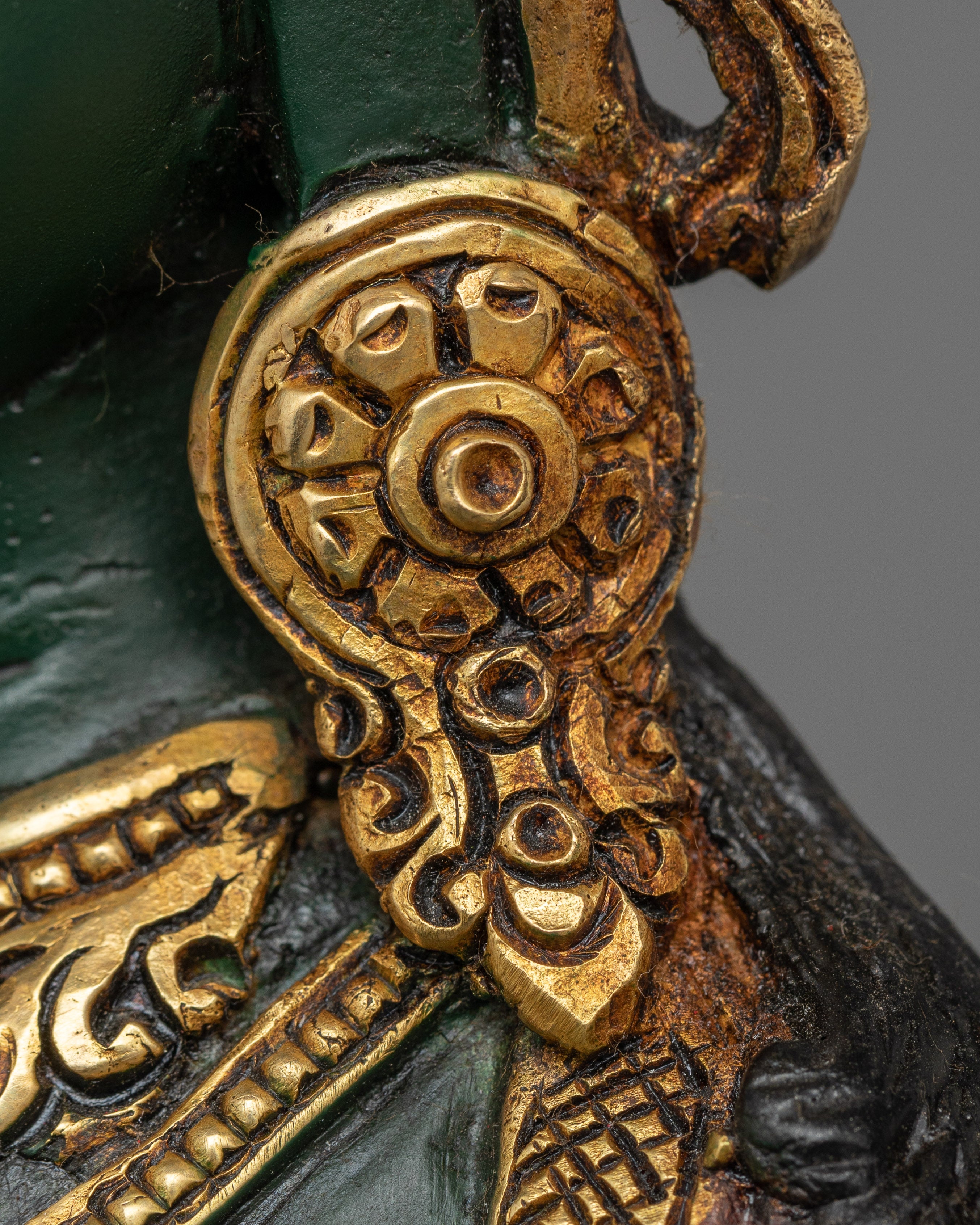 Divine Green Tara Sacred Feminine Sculpture | Green Color Goddess of Buddhism