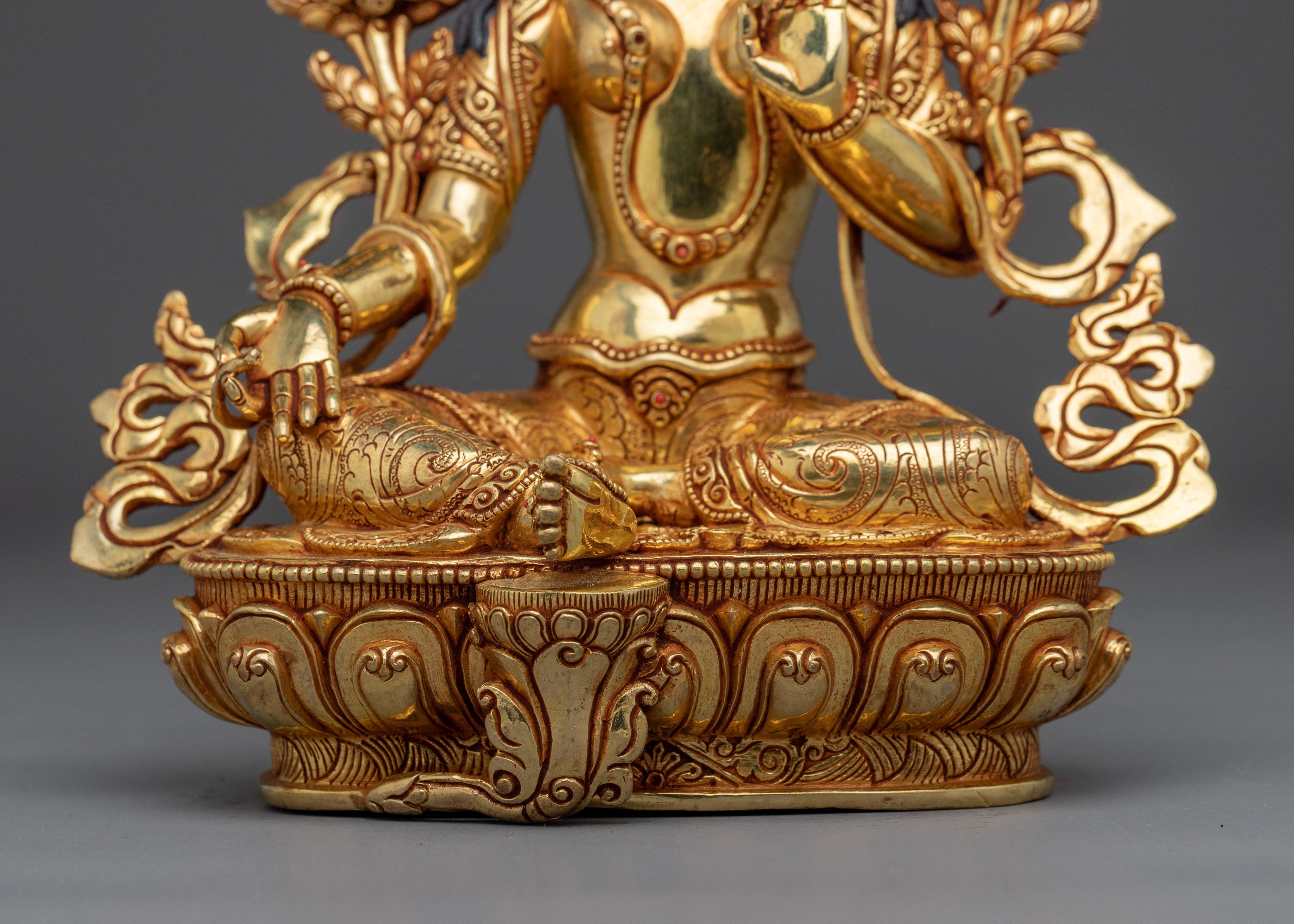 Female Buddha Sculpture of Green Tara | Peaceful Tara