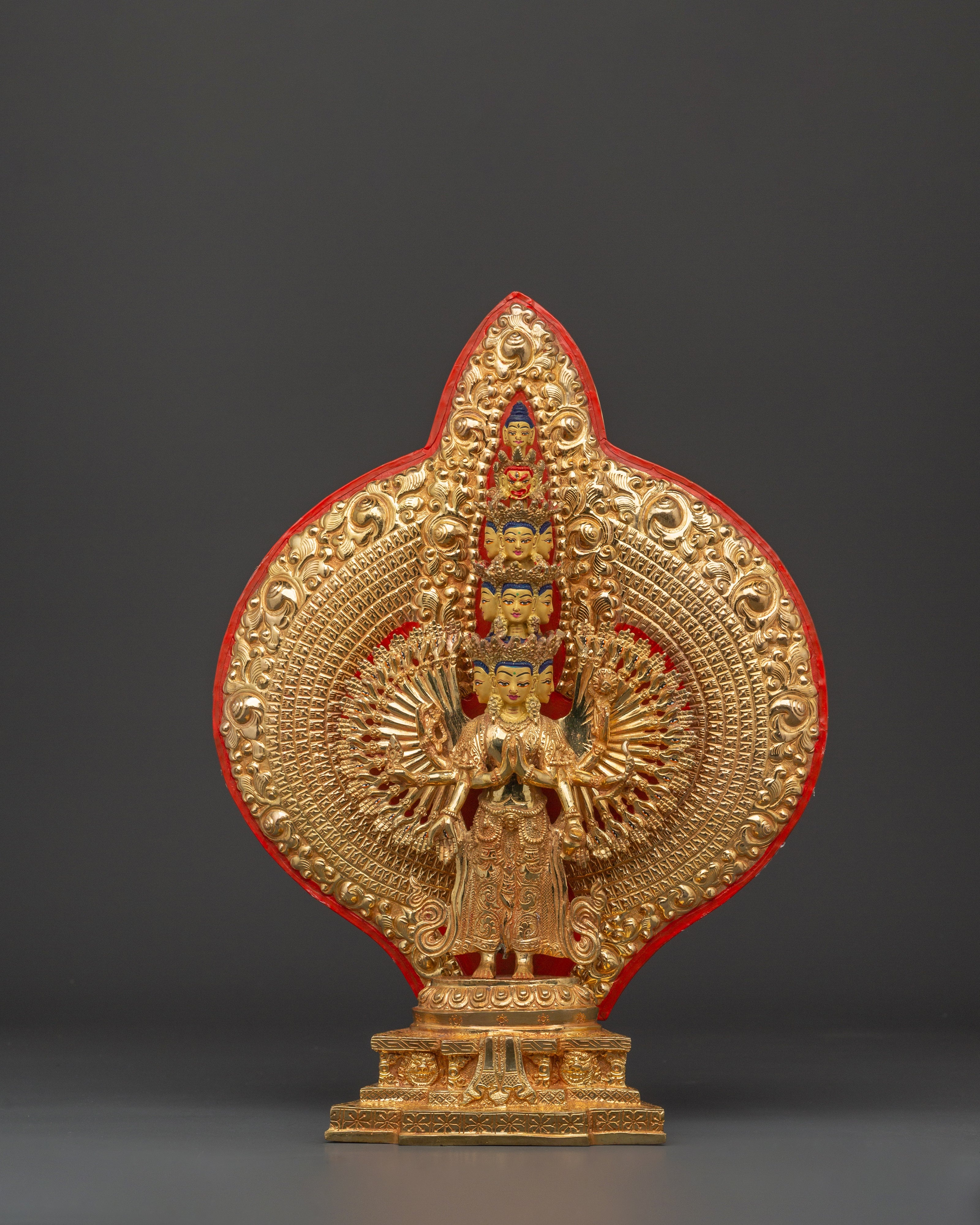Gold Plated Thousand Armed Chenrezig