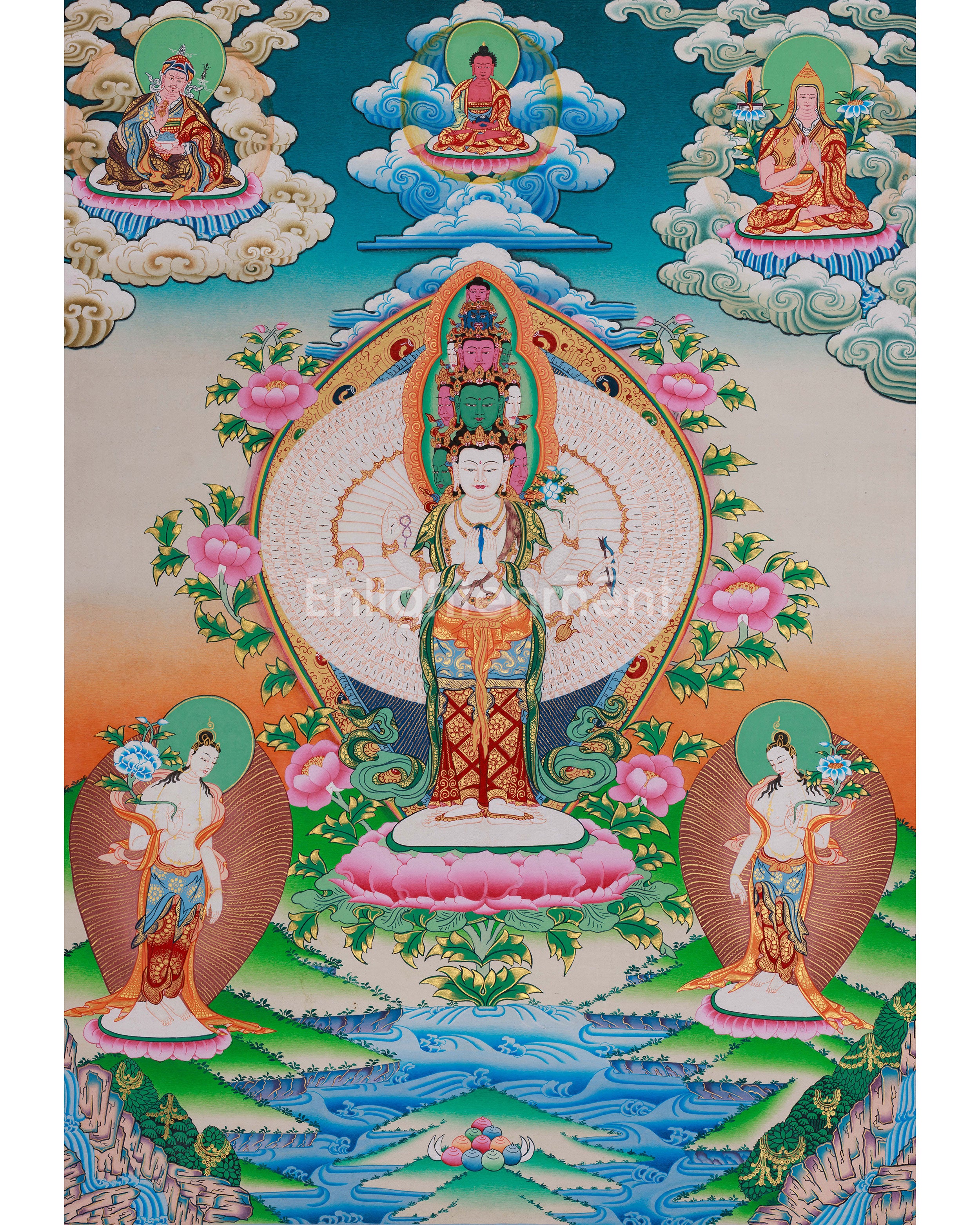 1000 Armed Chenrezig Buddhist Thangka