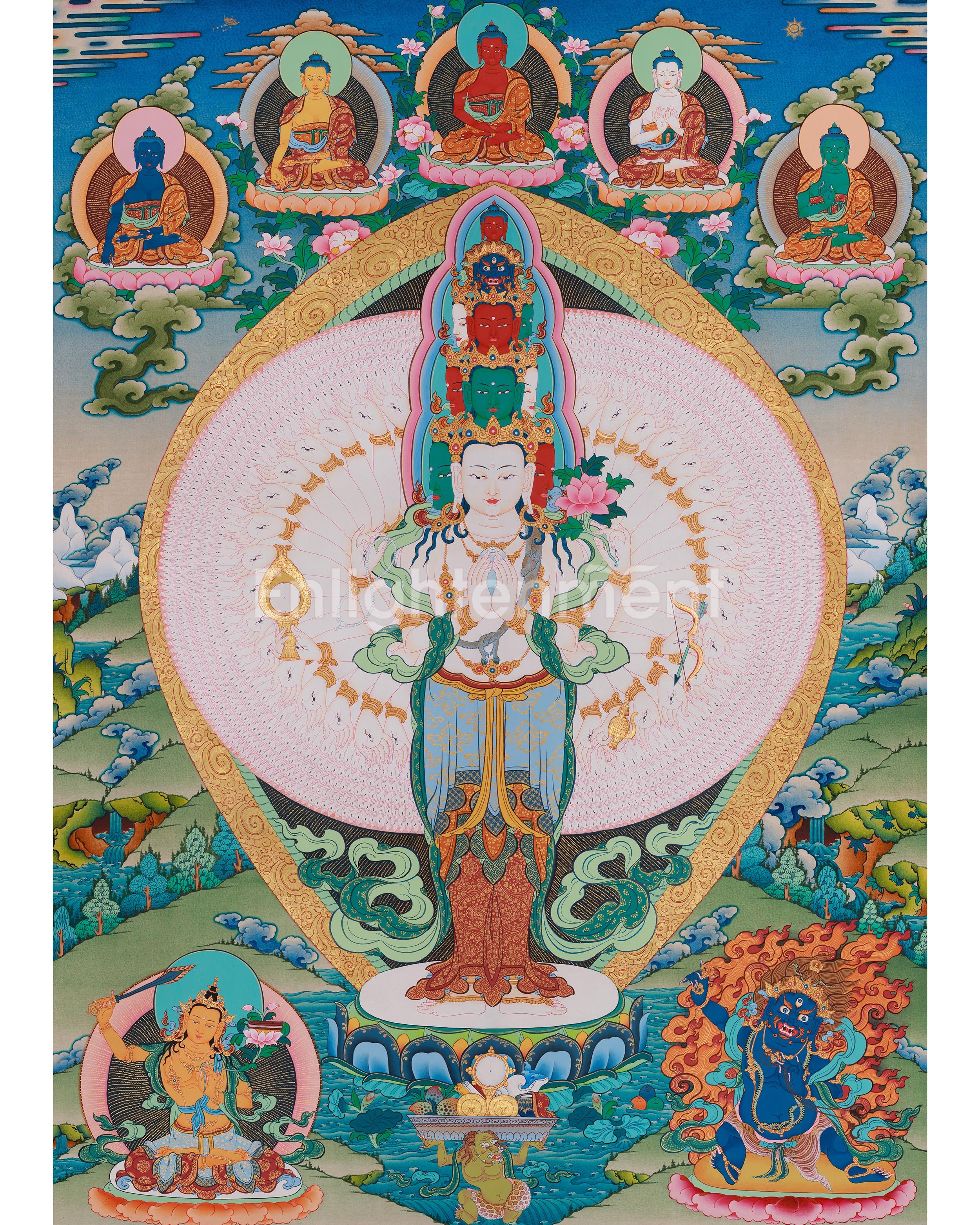 1000 Armed Chenrezig With Other Deities