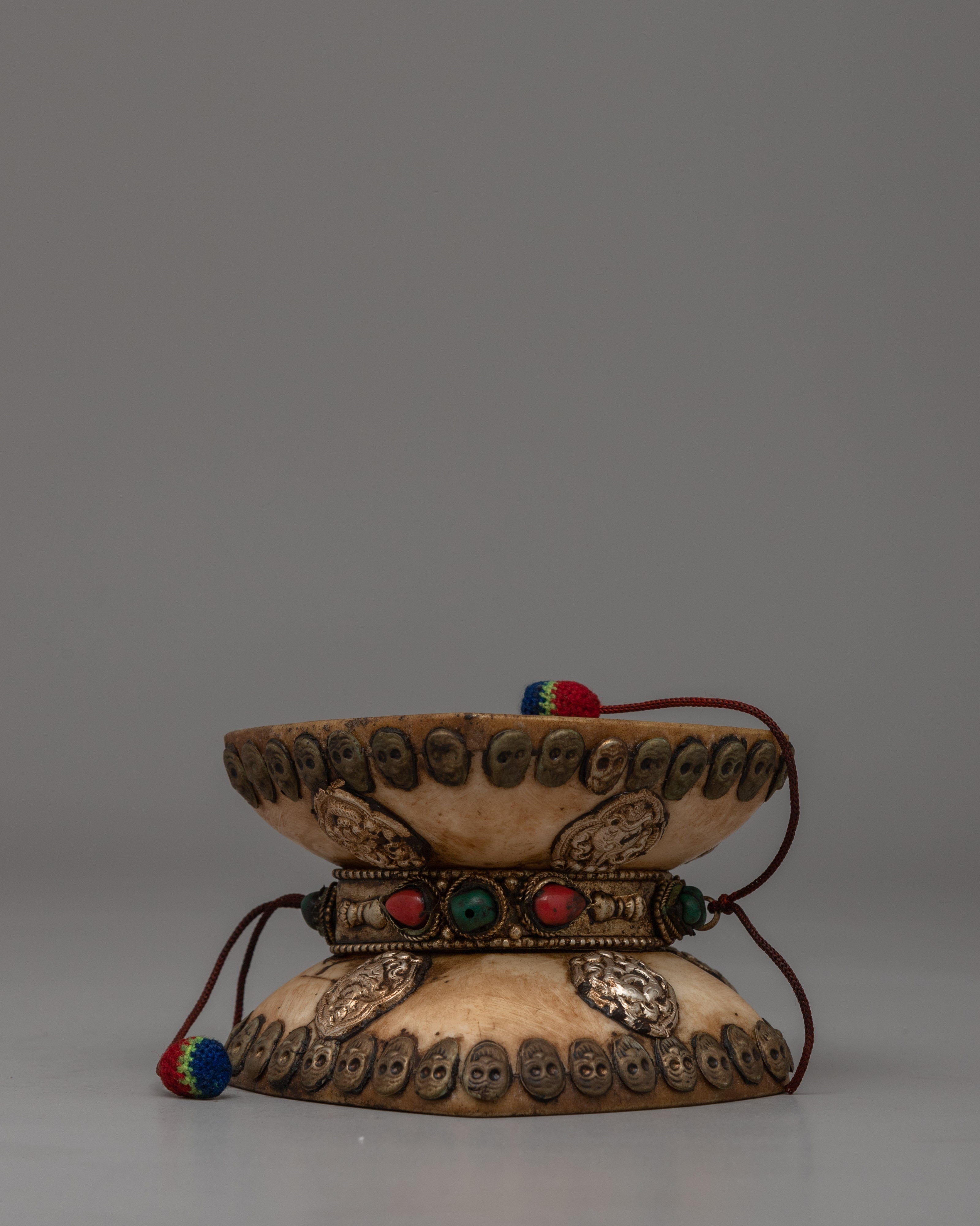 Damaru Drum with Turquoise & Coral