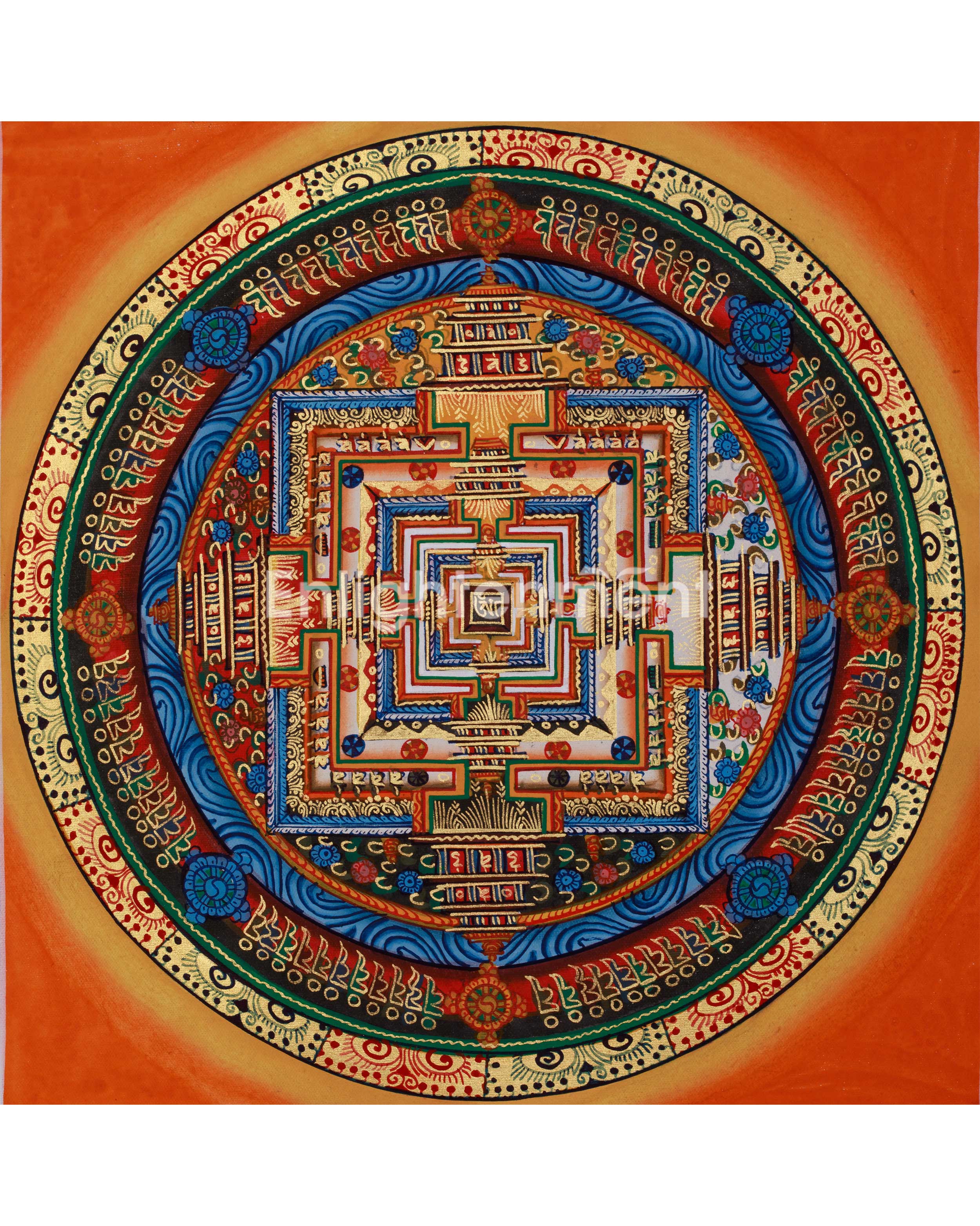 Small Kalachakra Mandala Thangka | Tibetan Buddhist Sacred Art