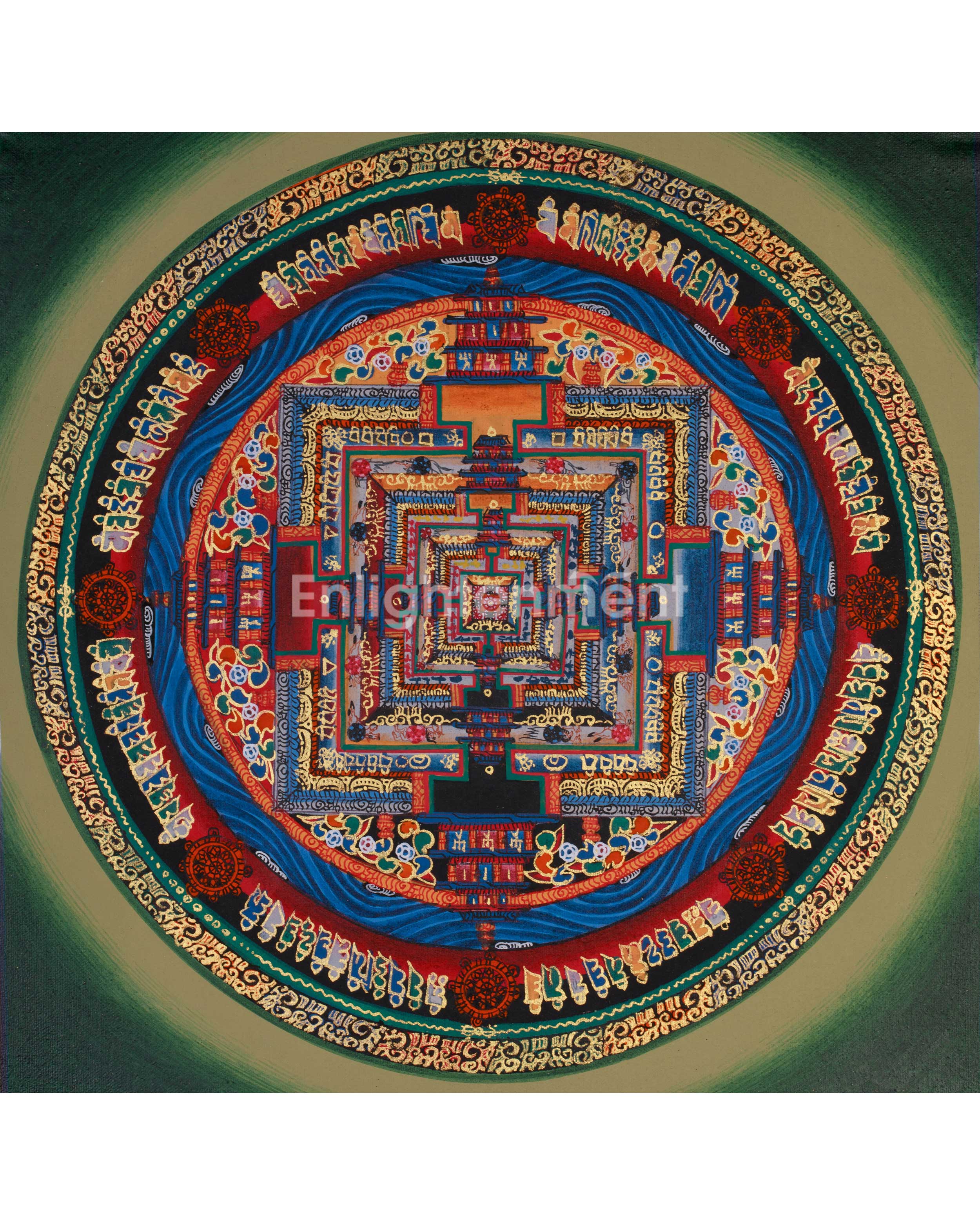 Small Kalachakra Mandala Thangka | Tibetan Art of Time and Cosmic Balance