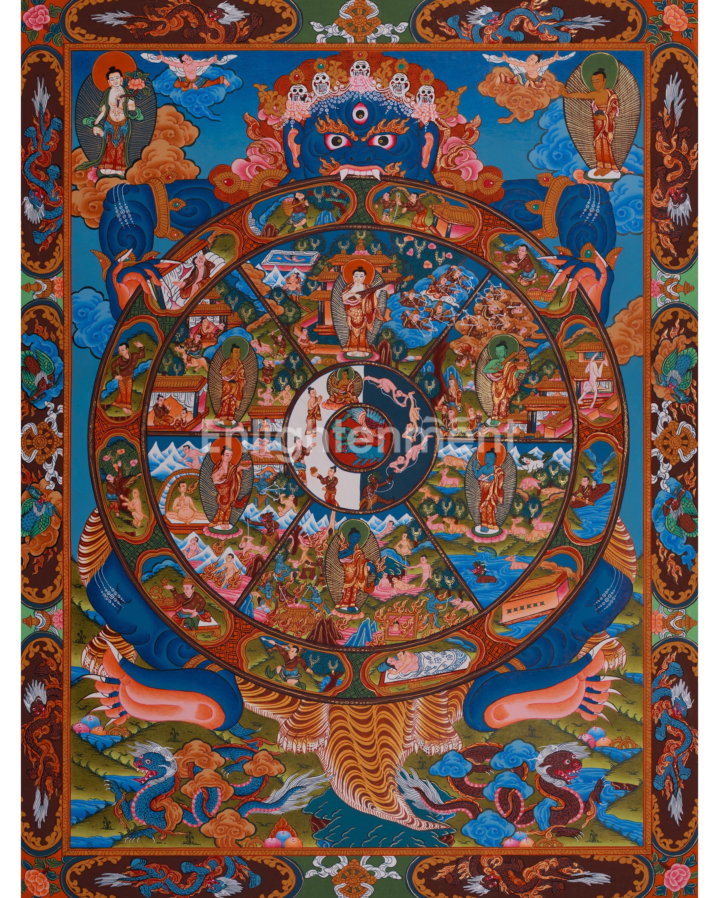 Wheel of Life Samsara Thangka | Cycle of Existence and Path to Enlightenment