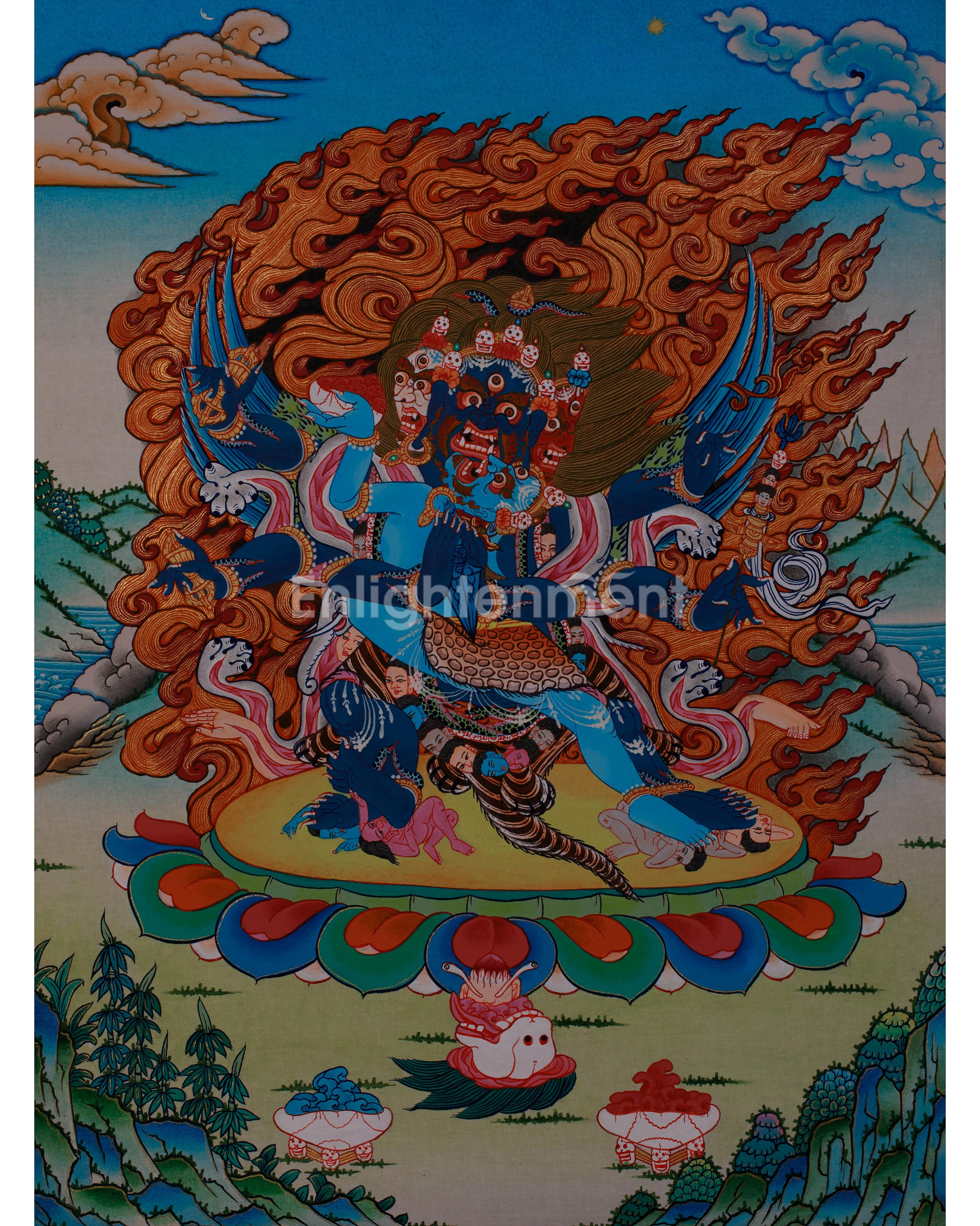 Vajrakilaya Yab Yum Thangka | Tantric Union of Power & Compassion