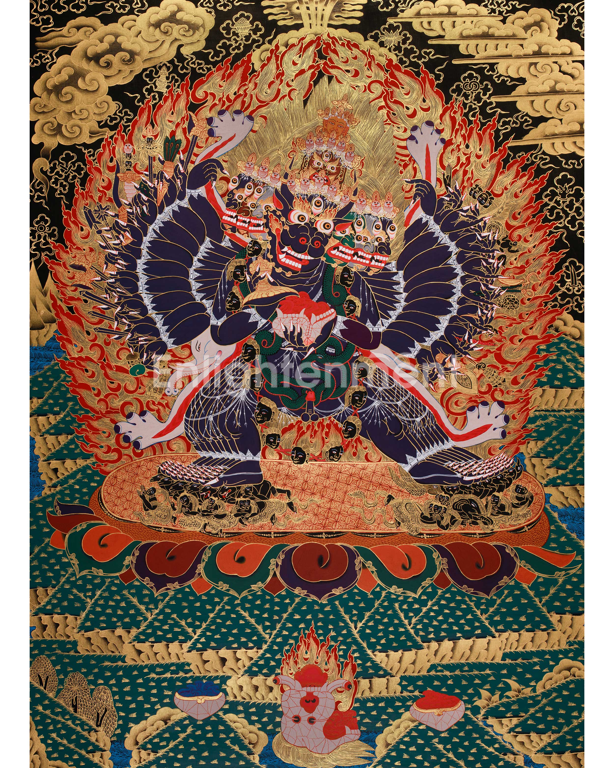 Destroyer of Death, Yamantaka in Golden Splendor | Majestic Vanquisher