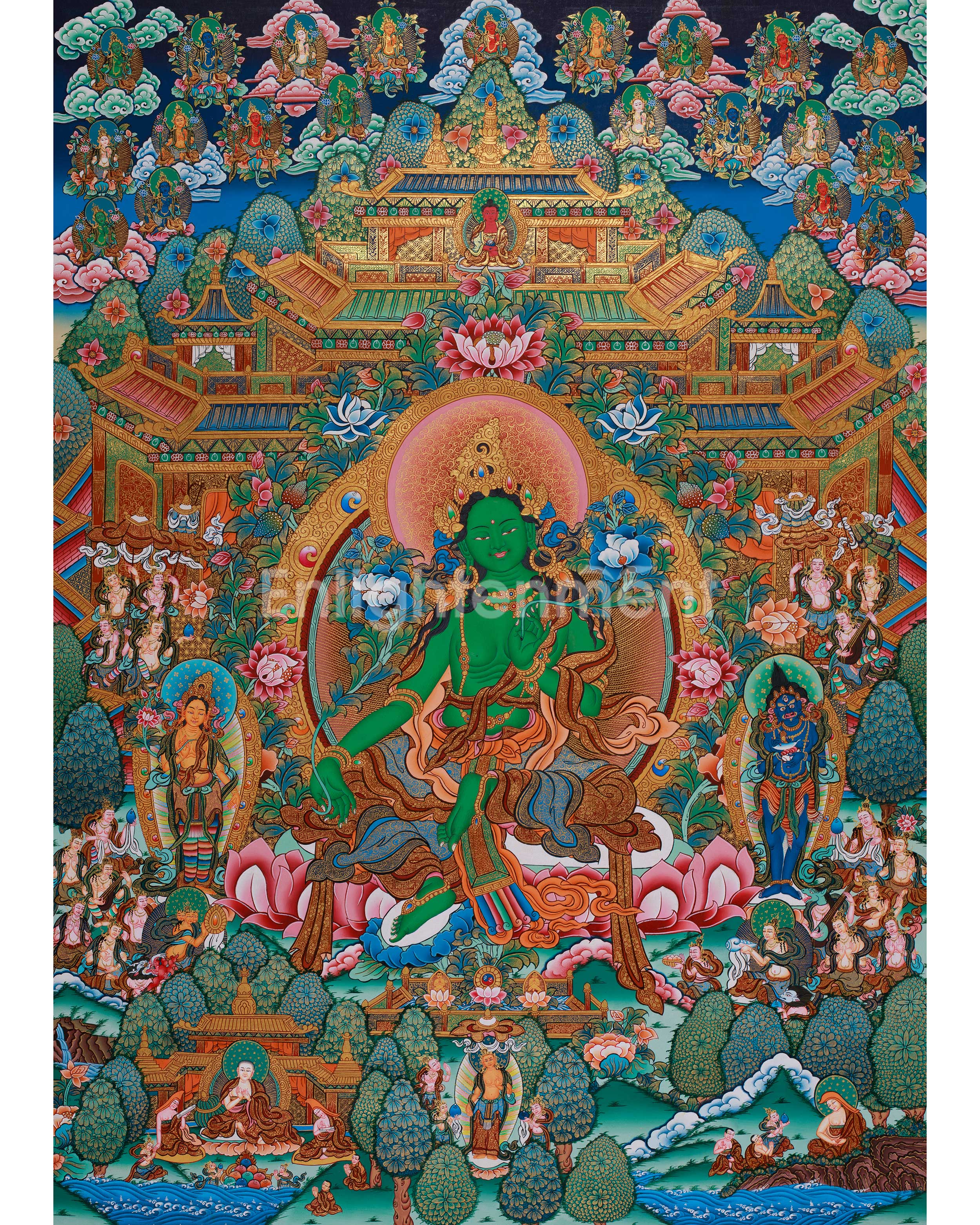 Turquoise Pure Land of Green Tara | Divine Realm of the Swift-Acting Bodhisattva of Compassion & Protection