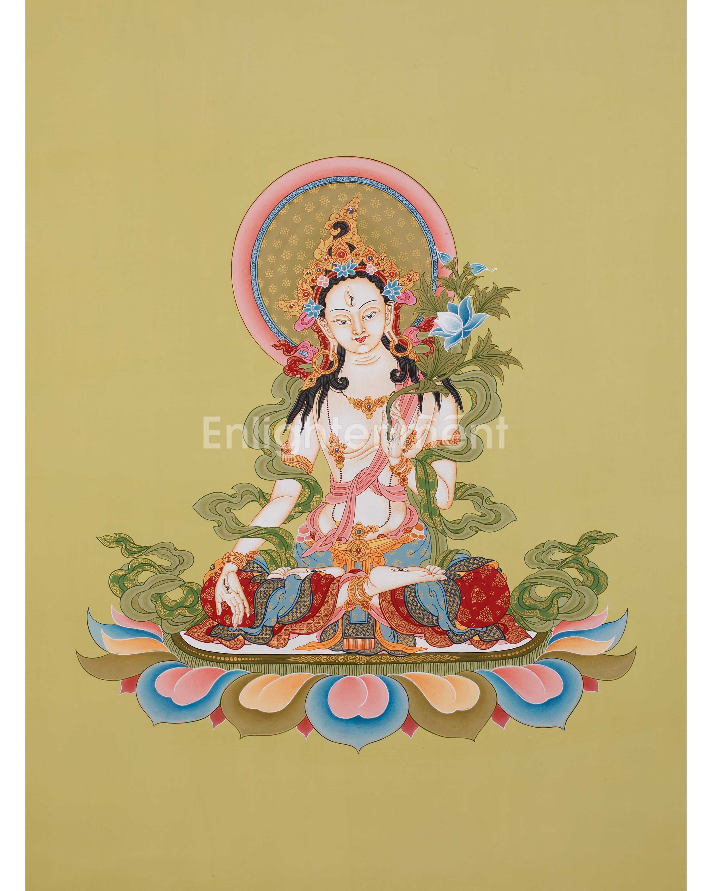 The Healing Deity White Tara | Goddess of Protection | Minimal Artwok
