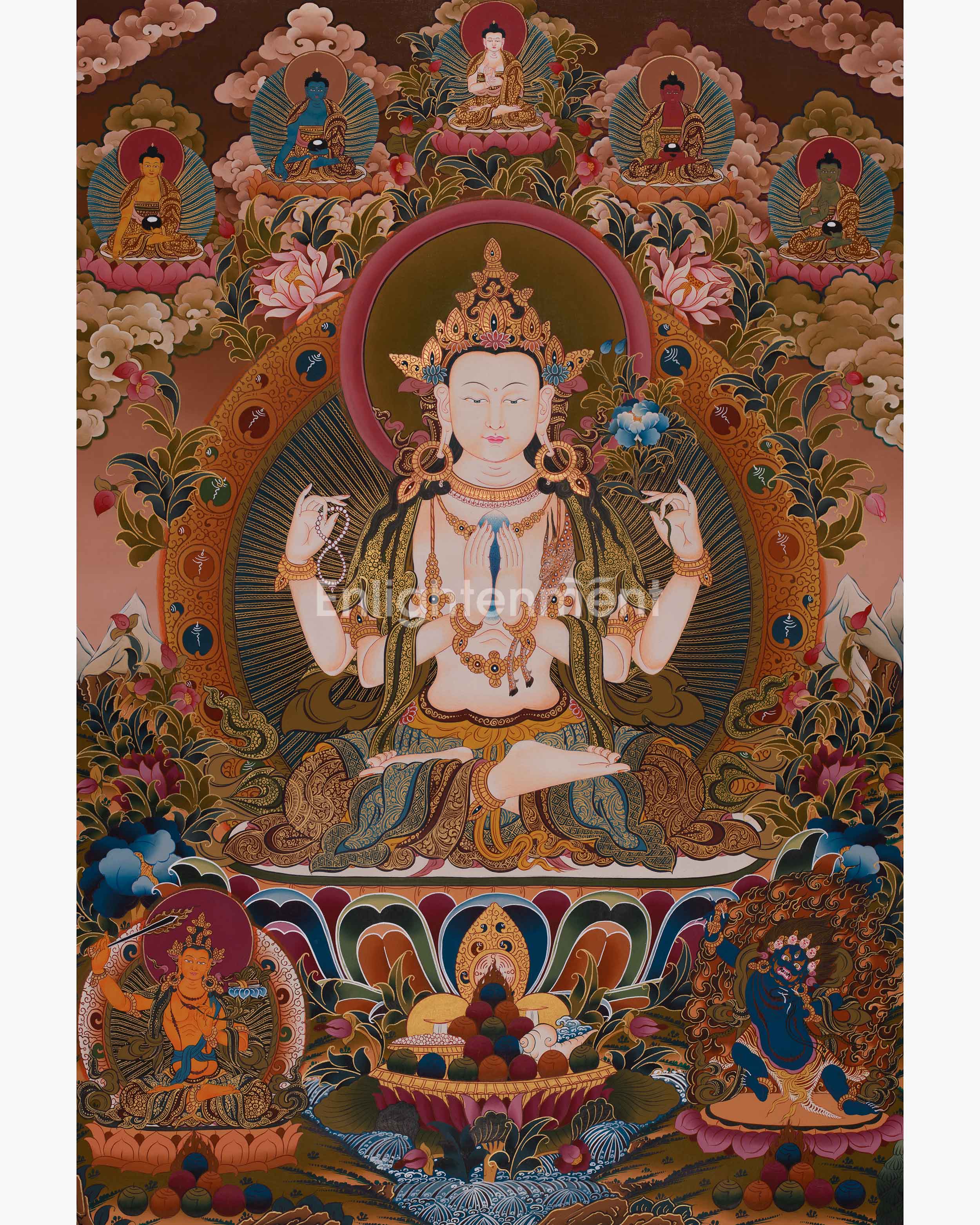Three Great Bodhisattvas of Compassion and Enlightened Wisdom and Power