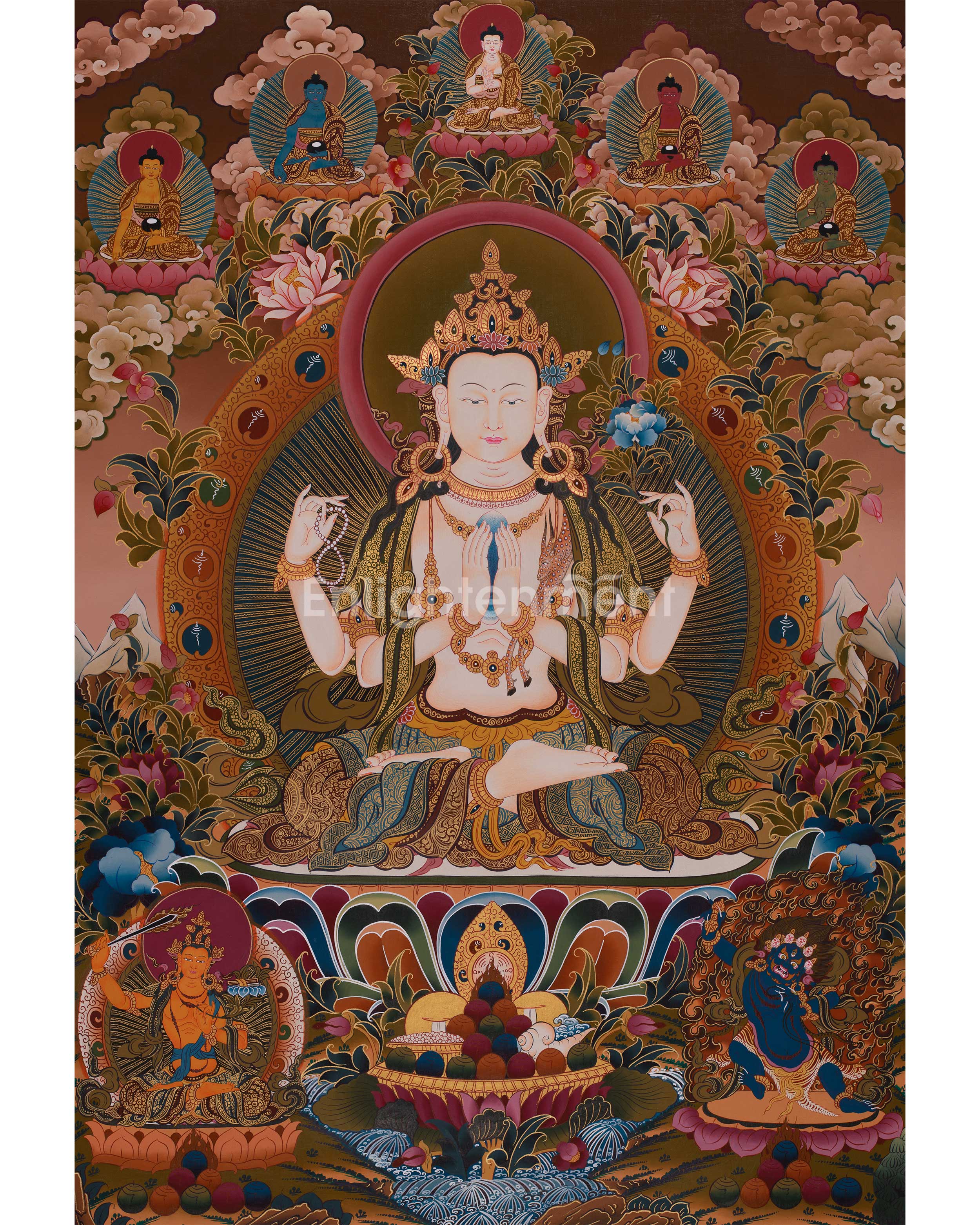 Three Great Bodhisattvas of Compassion and Enlightened Wisdom and Power