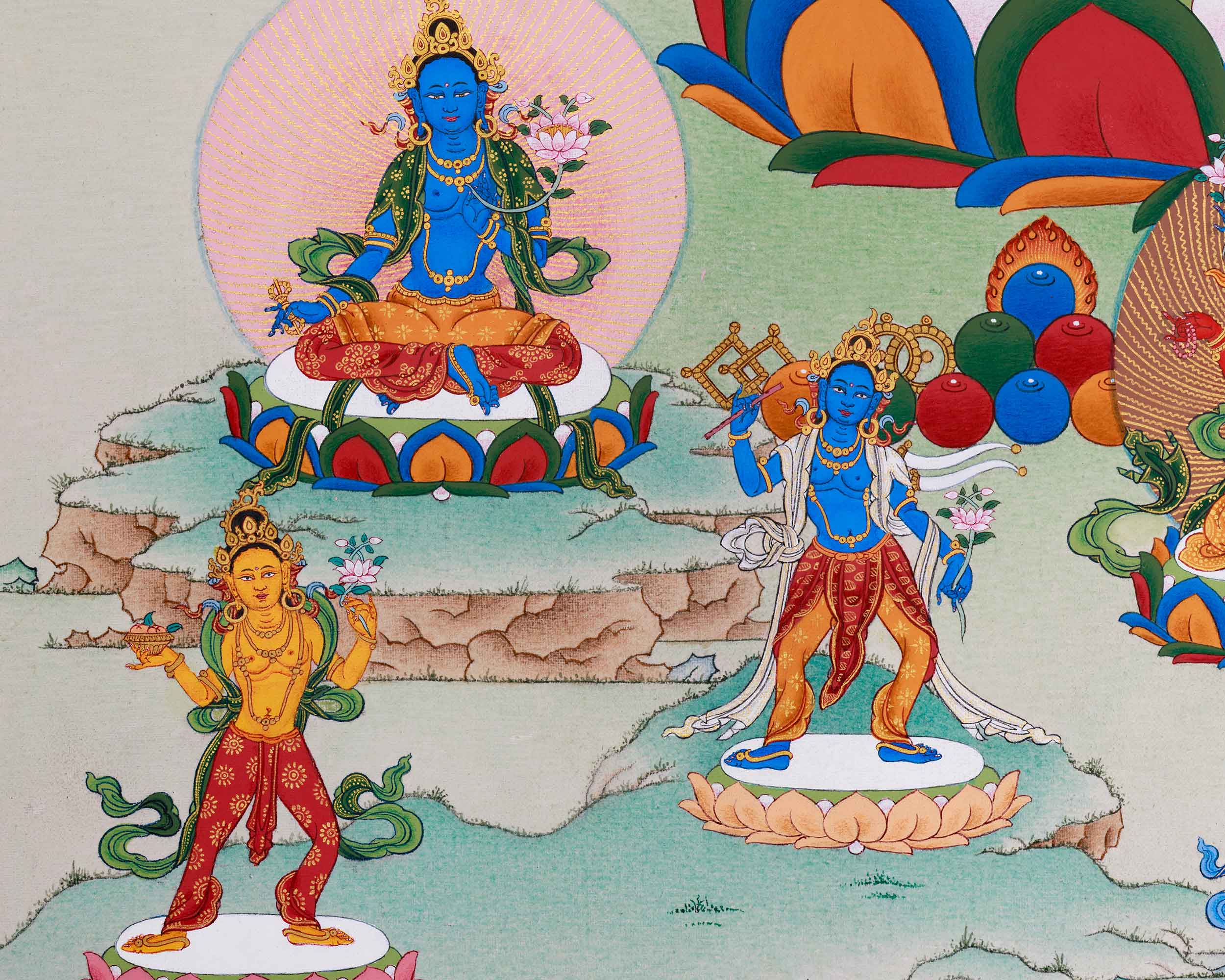 Tibetan Red Chenrezig Print | Gyalwa Gyatso | The Bodhisattva of Compassion
