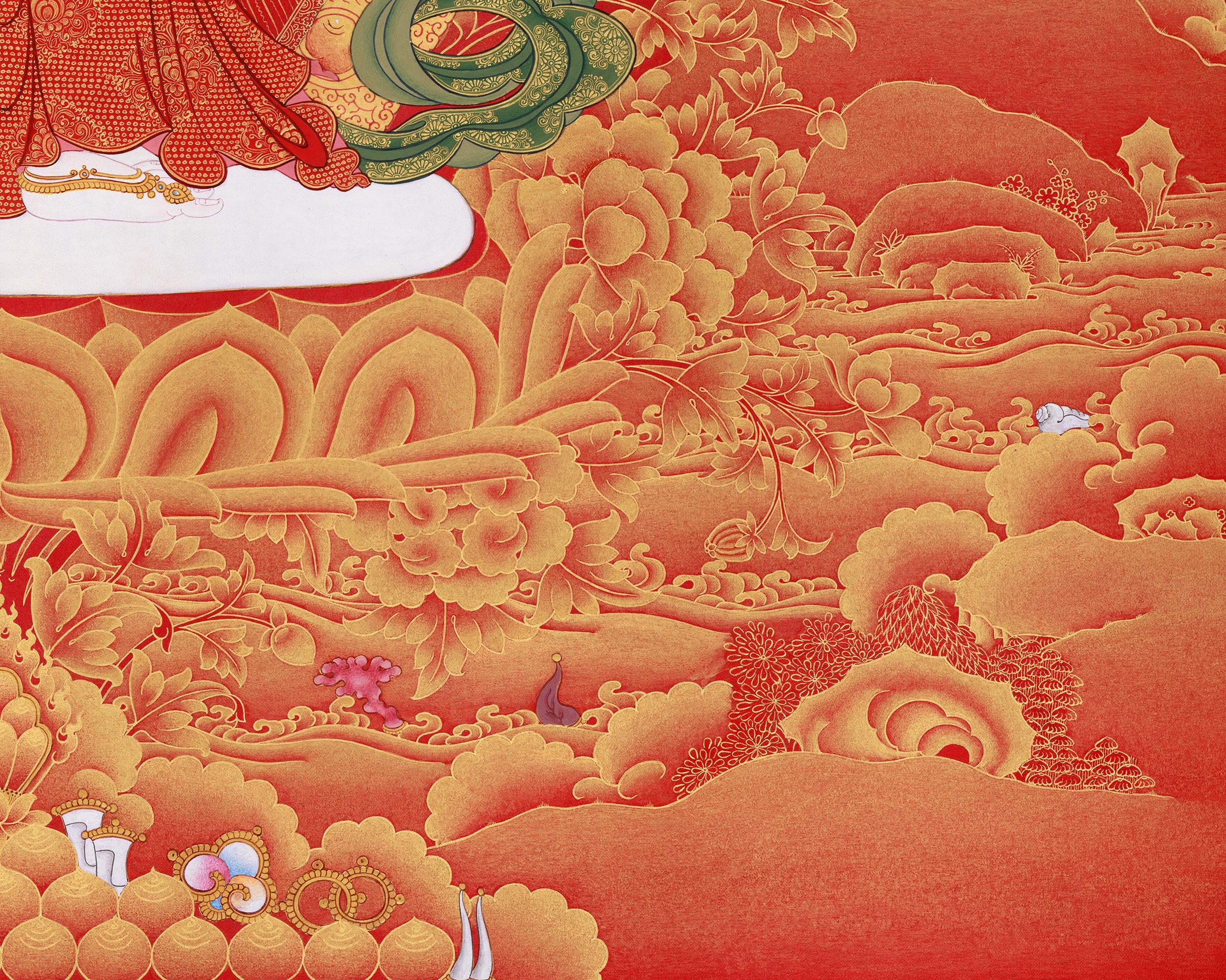 1000 Armed Avalokiteshvara Thangka | 24K Pure Gold Accents