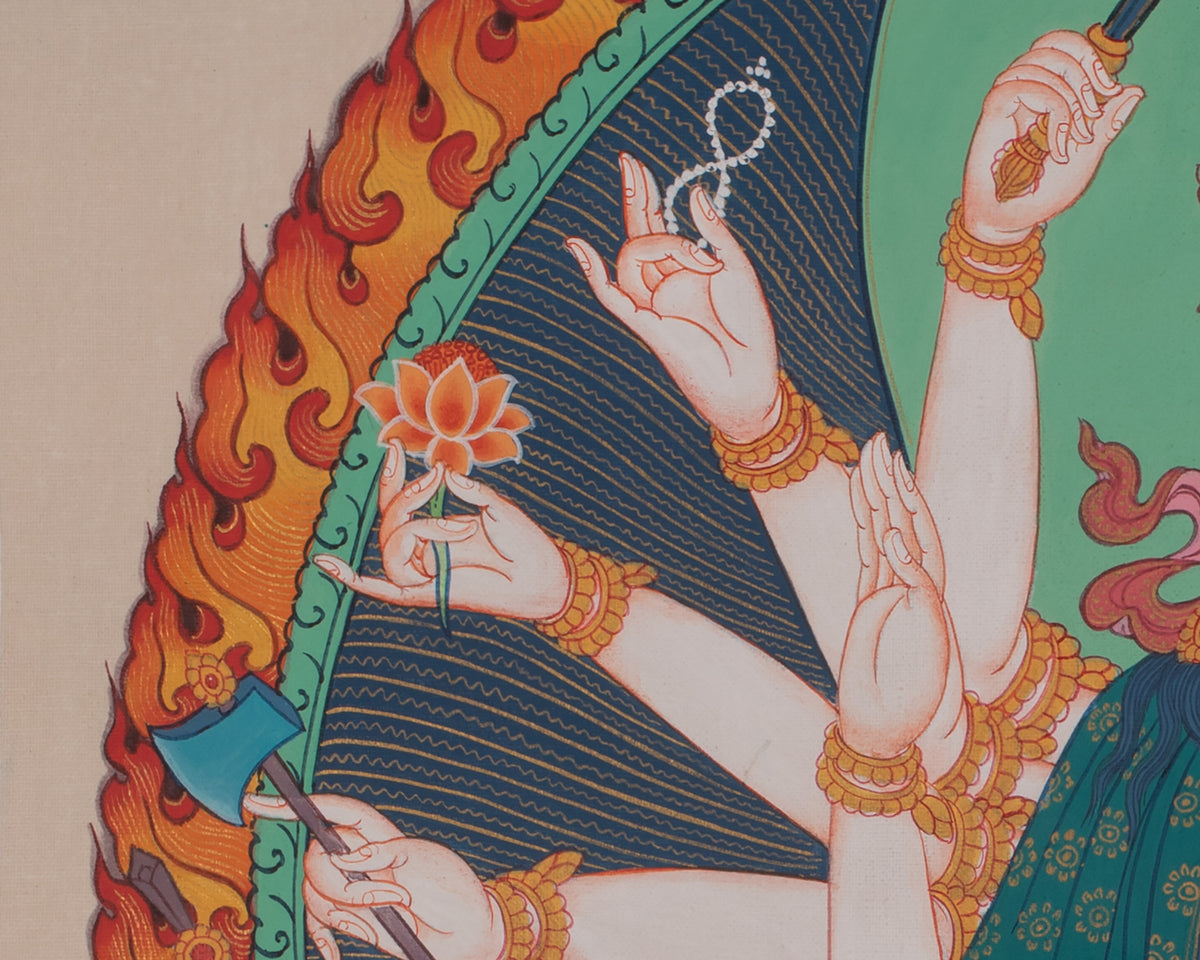 Cundi Artwork | Sacred Himalayan Buddhist Painting of Compassion and Wisdom