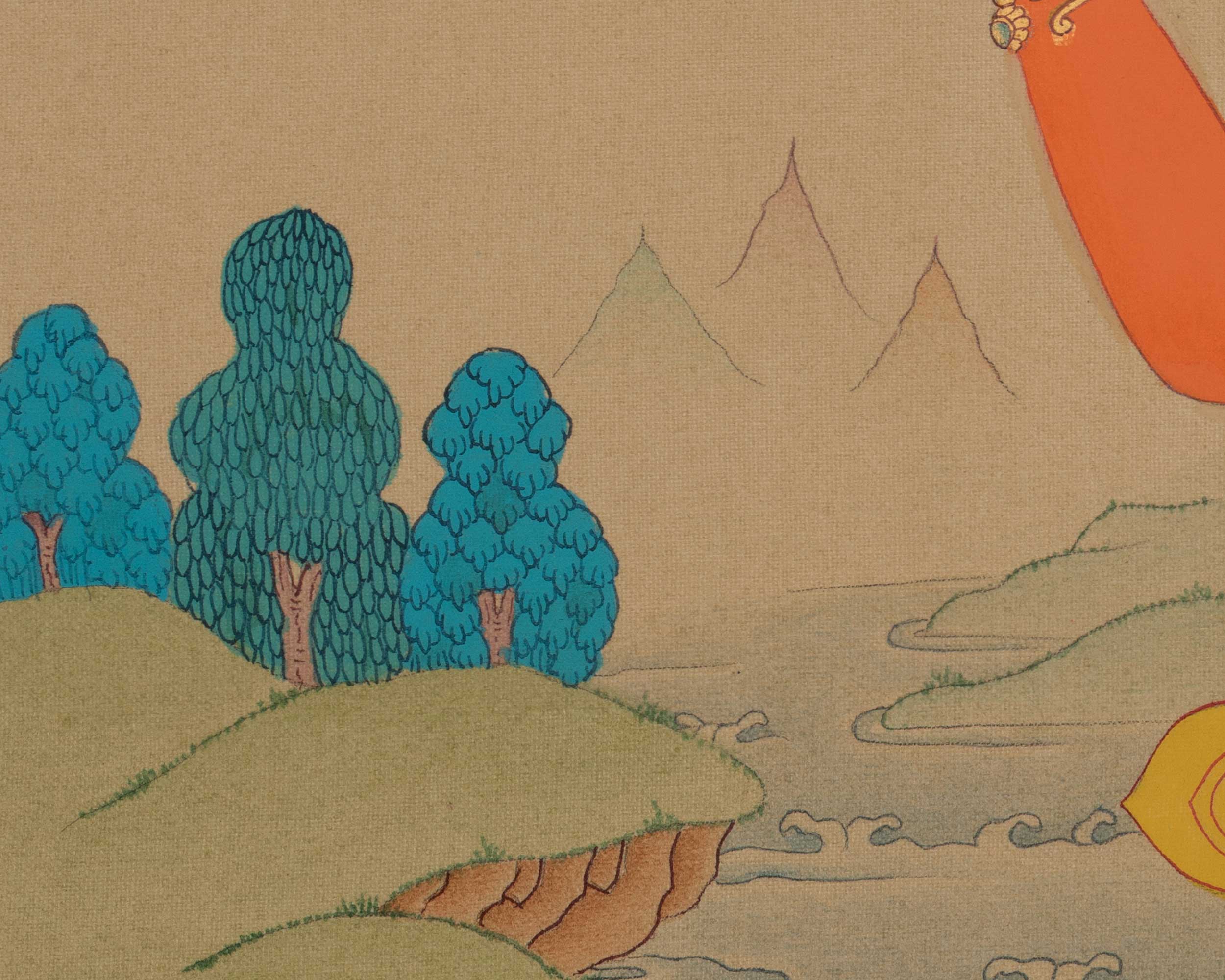 Manjushri Sacred Thangka | Sword of Wisdom Artwork | Jampalyang Art