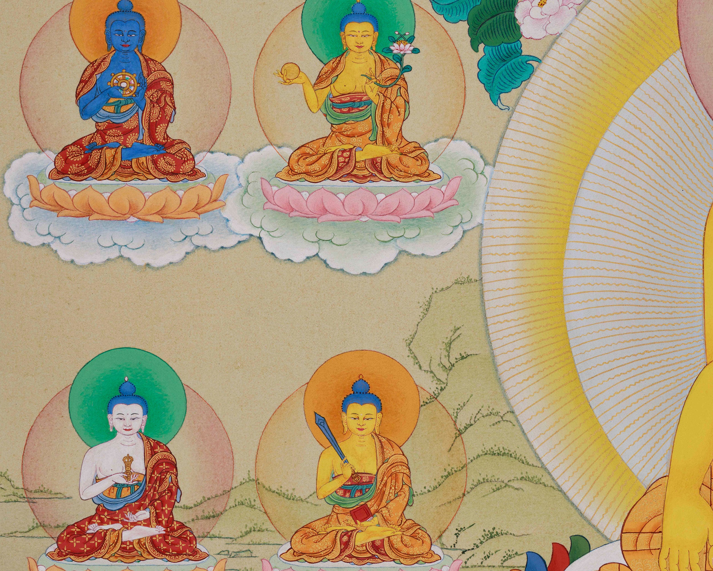 Traditional Thangka of 35 Buddhas | Spiritual Transformation and Practice