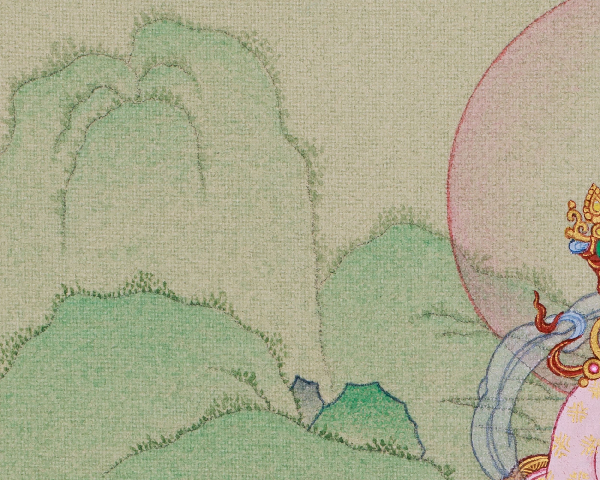 Hand-Painted Small Green Tara Painting | Goddess of Compassion