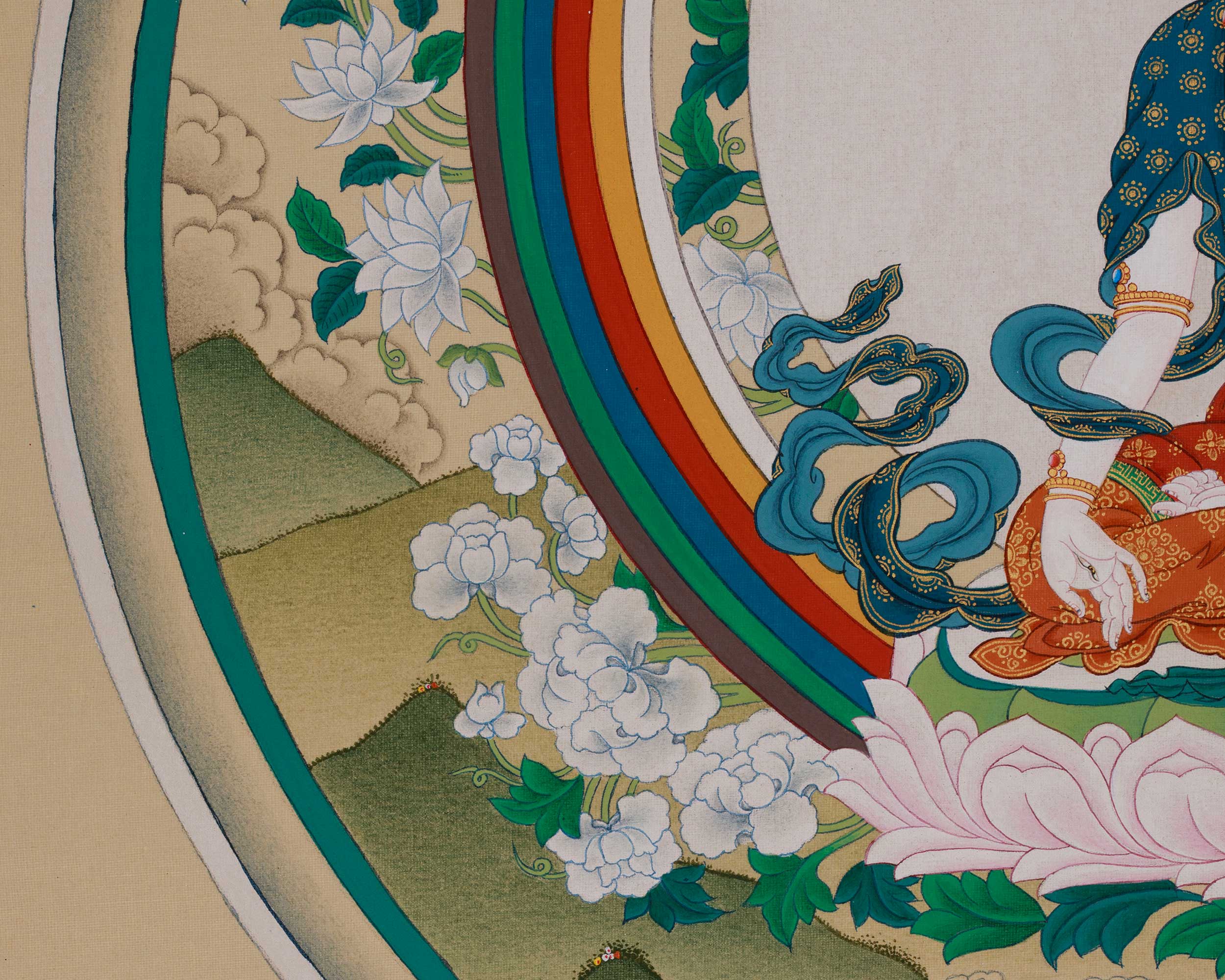 Tibetan deity White Tara Thangka | Longevity Goddess Sita Tara