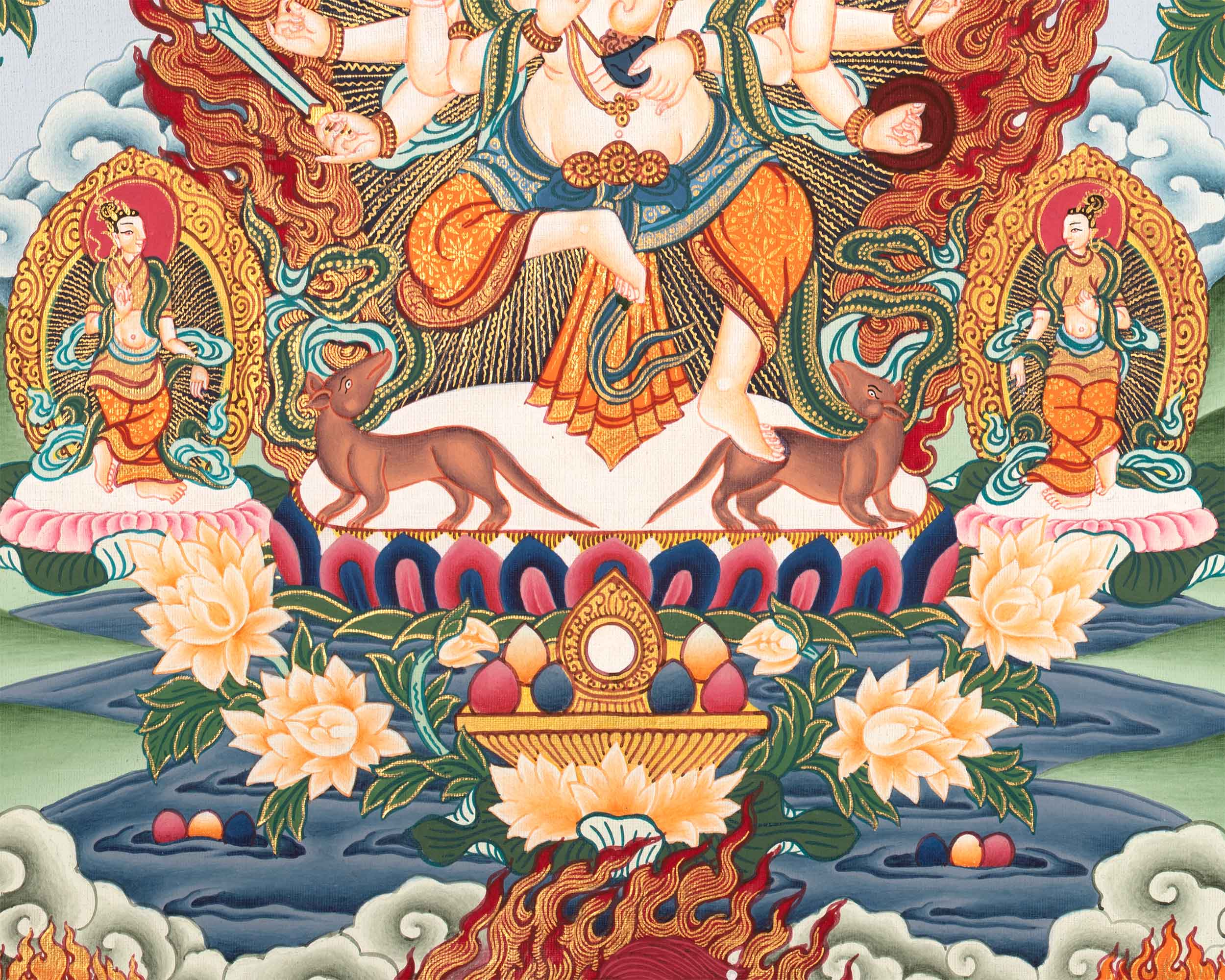 Traditional Newari Pauba Print For Ganesh Stotram Practice | Paubha Print For Ganesh Chaturthi Celebration