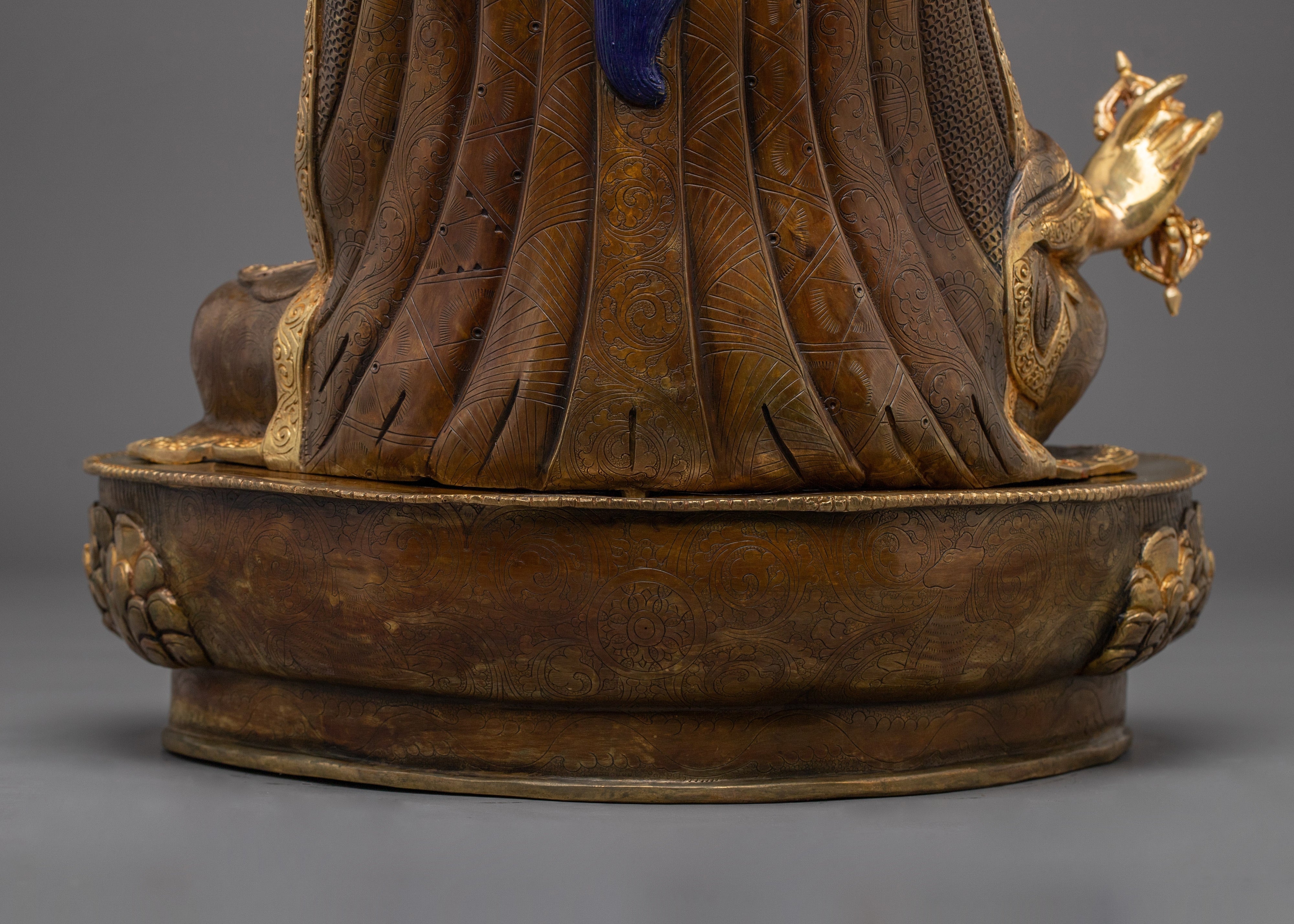 Guru Rinpoche Statue Crafted with Copper | Tibetan Master Sculpture for Meditation & Shrine