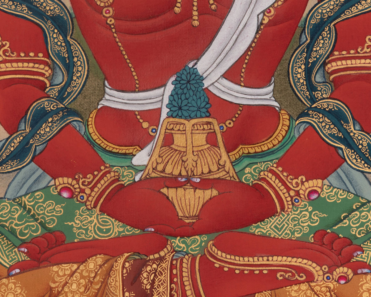 Sacred Amitayus Buddha Thangka | Infinite or Measureless Life Deity