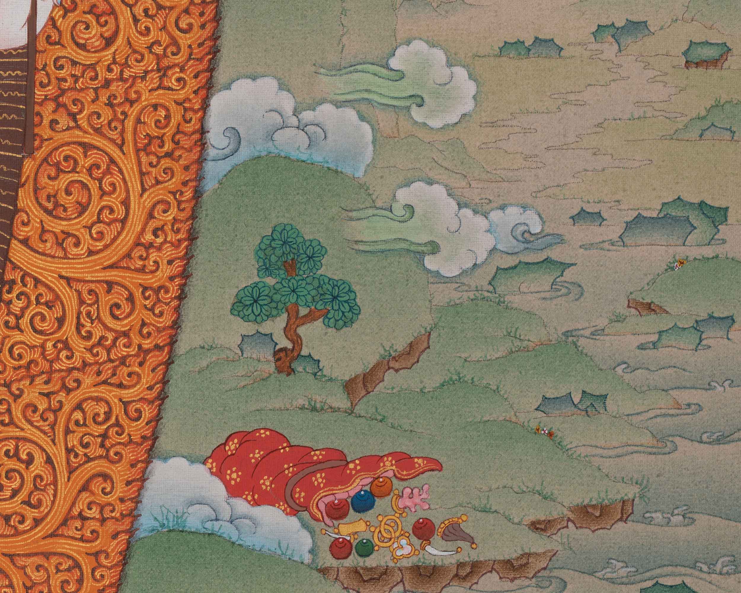 White Mahakala Art | Symbol of Prosperity and Protection | Spiritual Thangka
