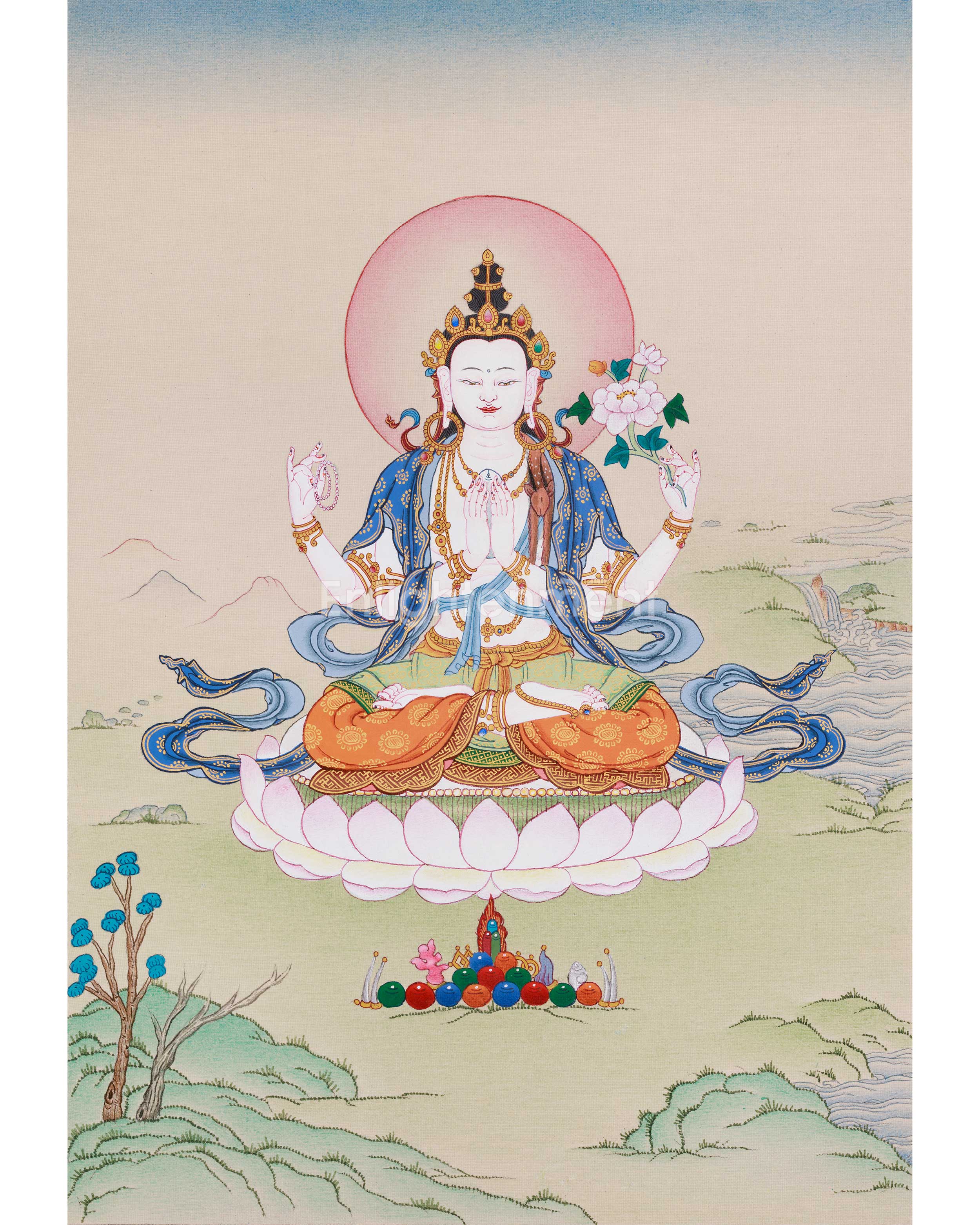 13-inches-chenrezig thangka