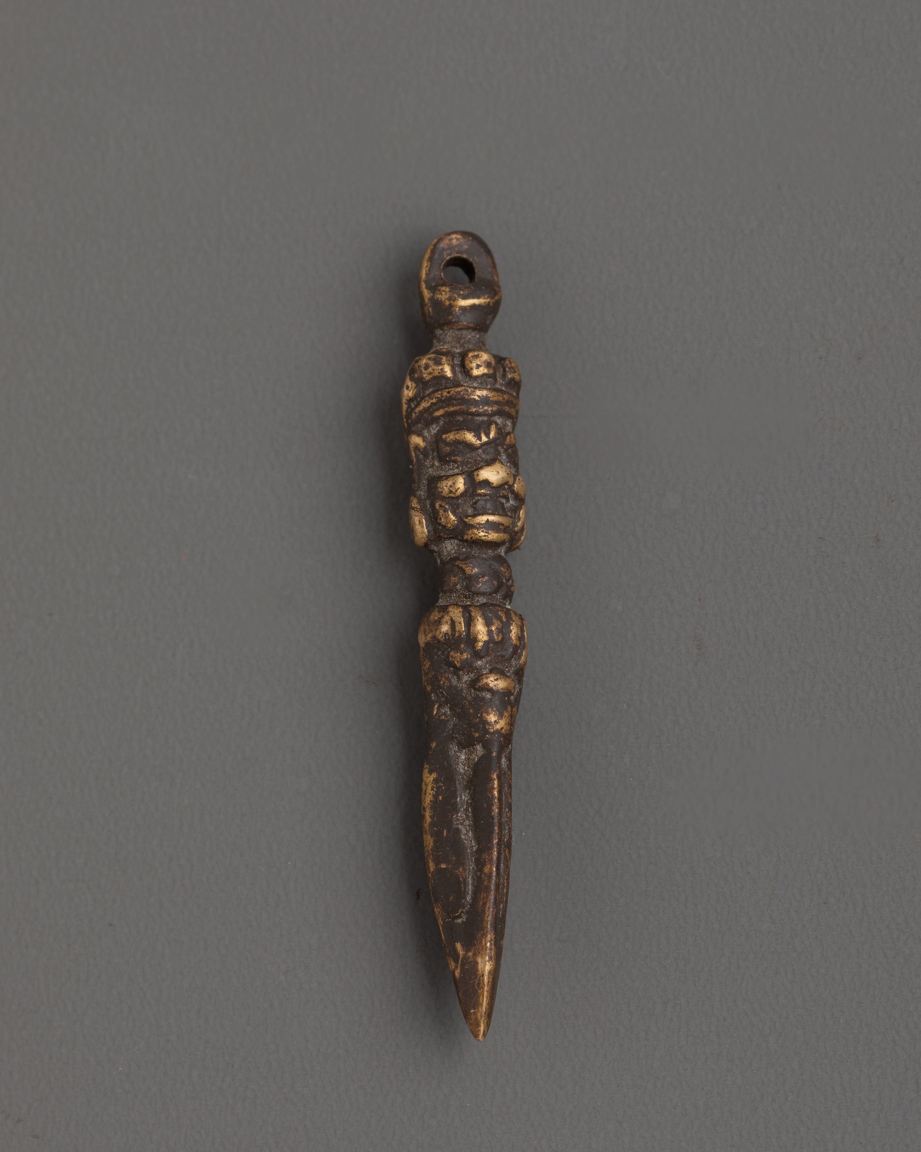 Tibetan bronze phurba locket