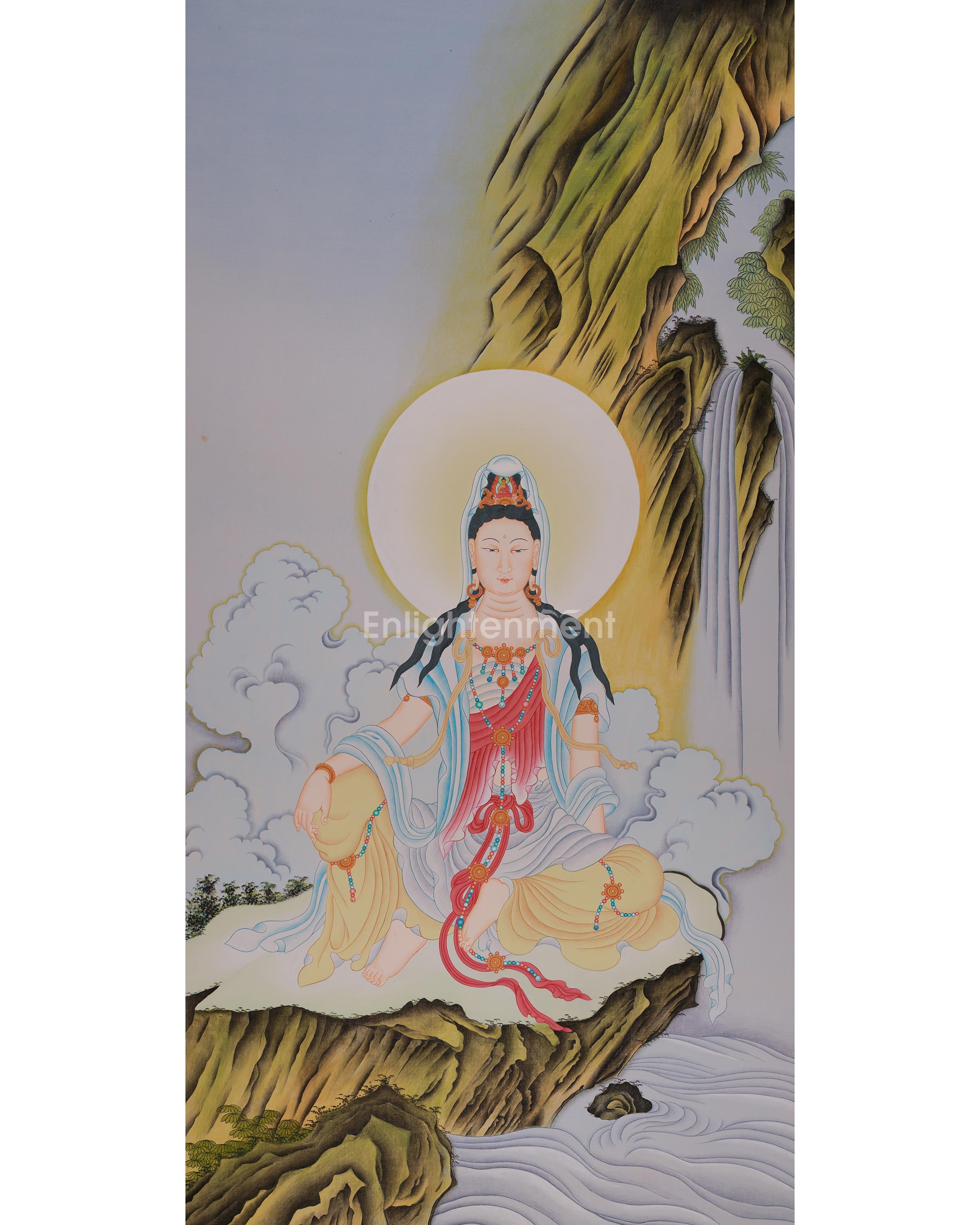 Peaceful Water-Moon Guanyin | Chinese Painting of Avalokiteshvara