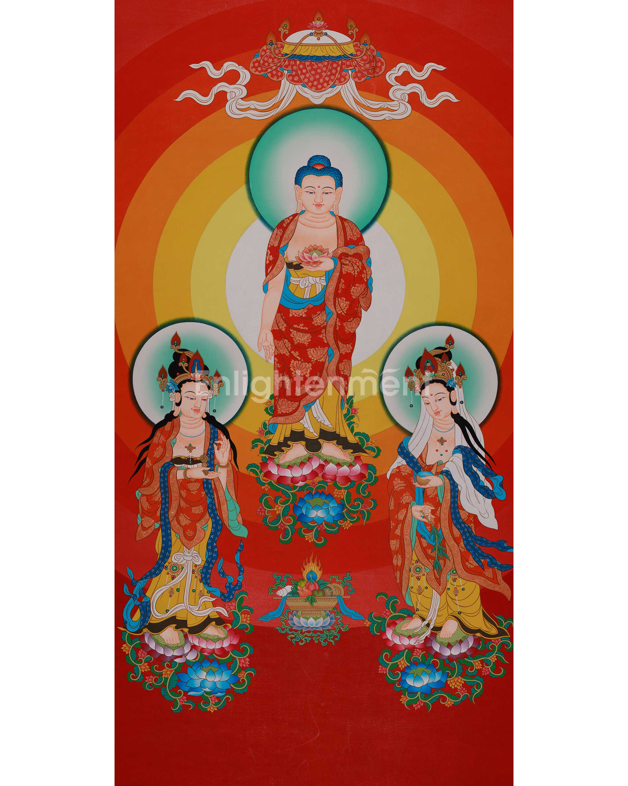 Divine Standing Buddha Thangka | Embodying Peace and Spiritual Wisdom