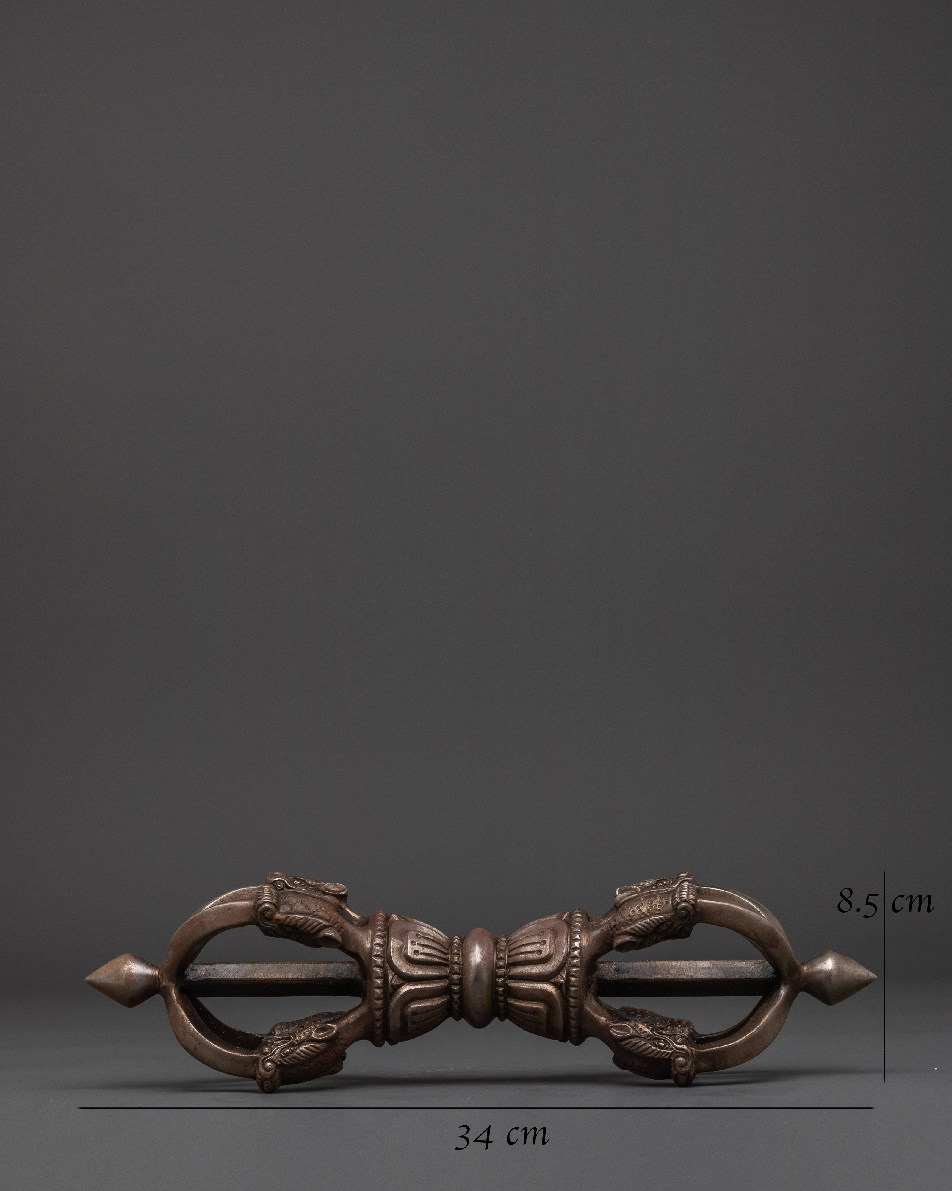 Tibetan Buddhist Altar Object Vajra | Iron Dorje Ritual Tool for Spiritual Strength