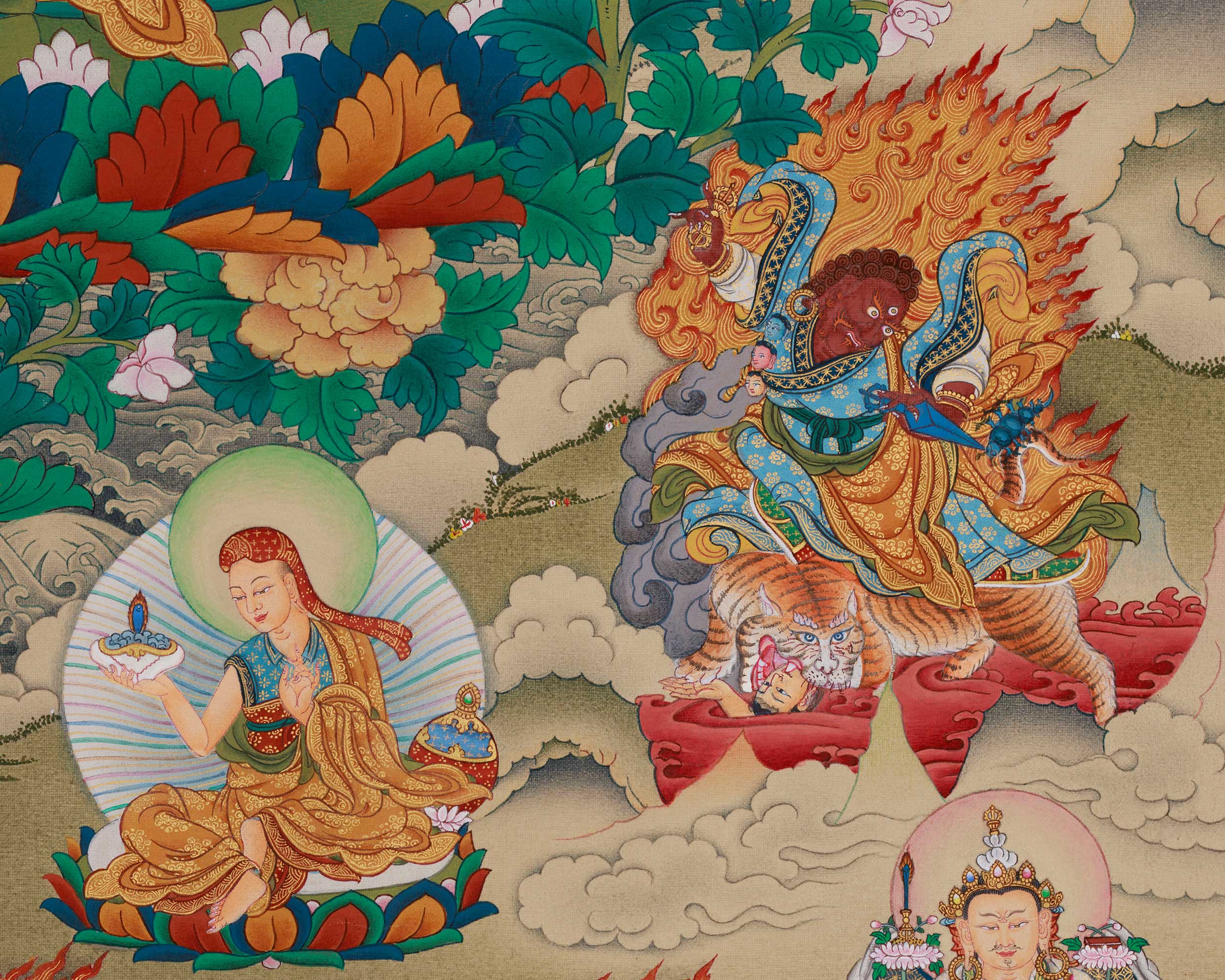Traditional Thangka of Guru Sangye | Sacred Tibetan Meditation and Lineage Painting