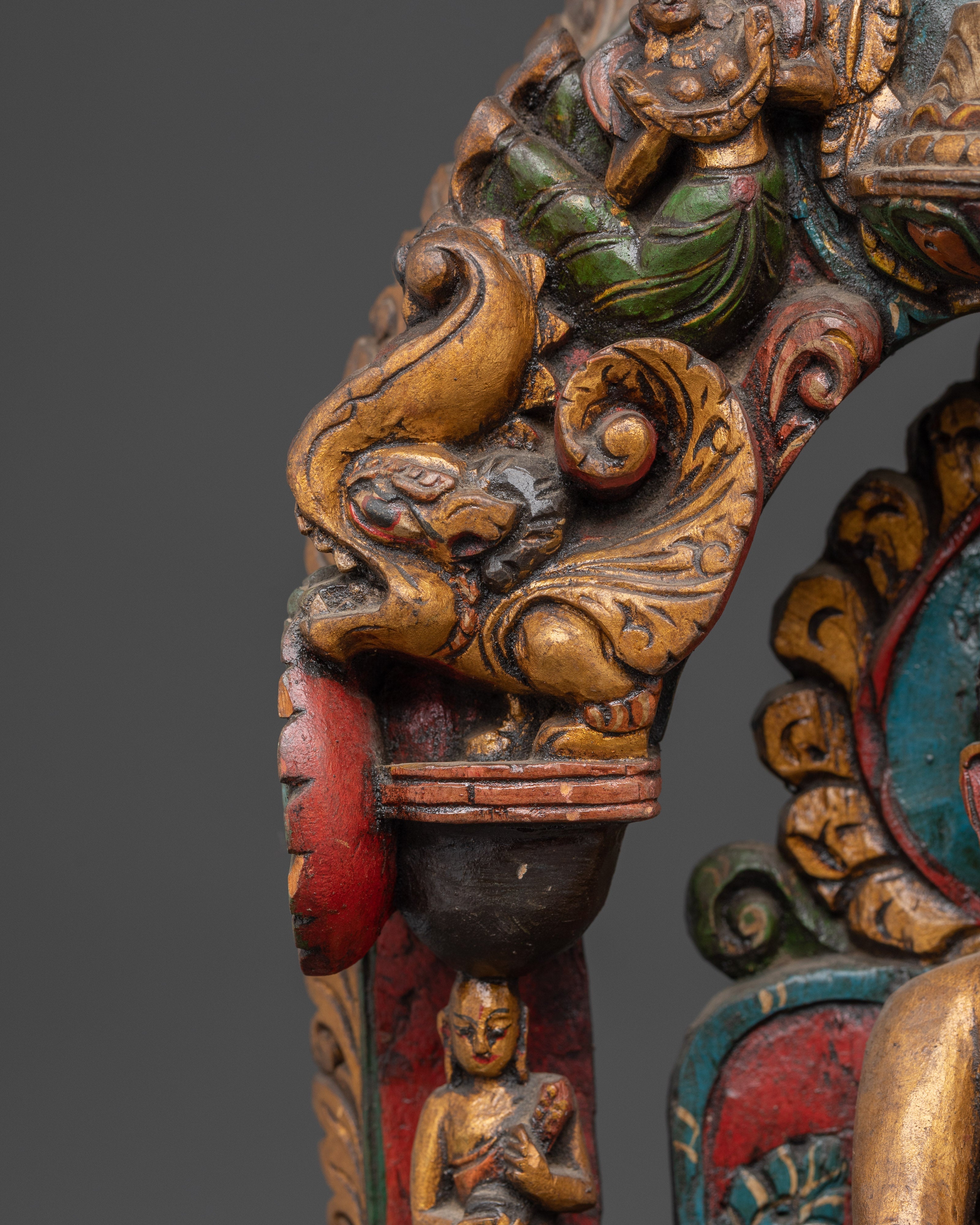 Hand Carved Meditation Shakyamuni Buddha Figurine | Wooden Tibetan Buddha Statue