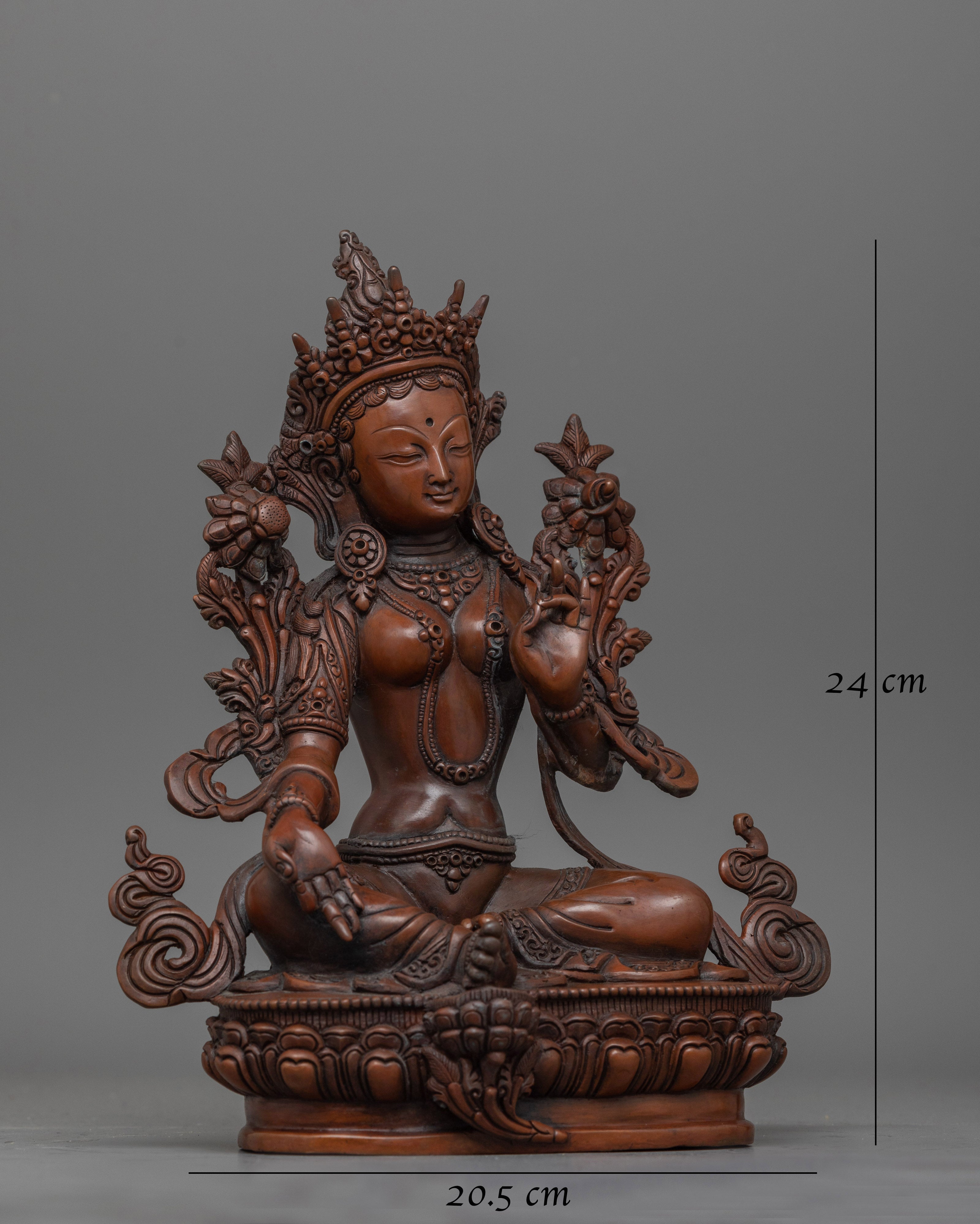 Green Tara Nepalese Artisans Artwork Statue | Symbol of Compassionate Action