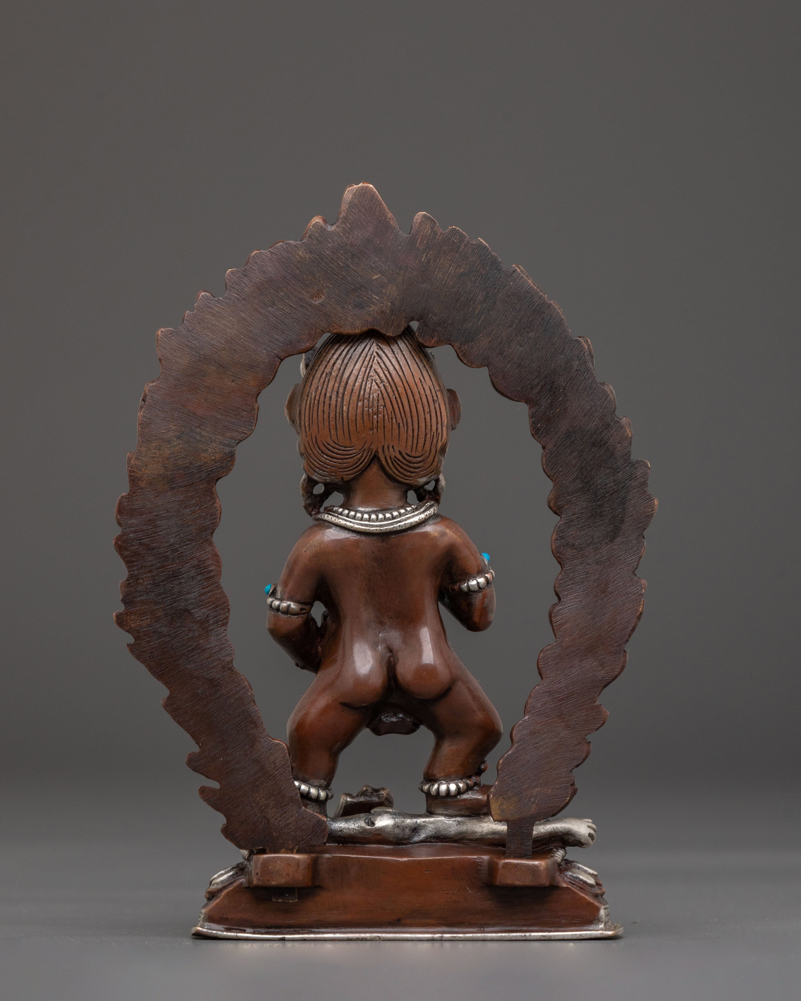 Black Dzambhala Sacred Statue | Buddhist Wealth Deity Art
