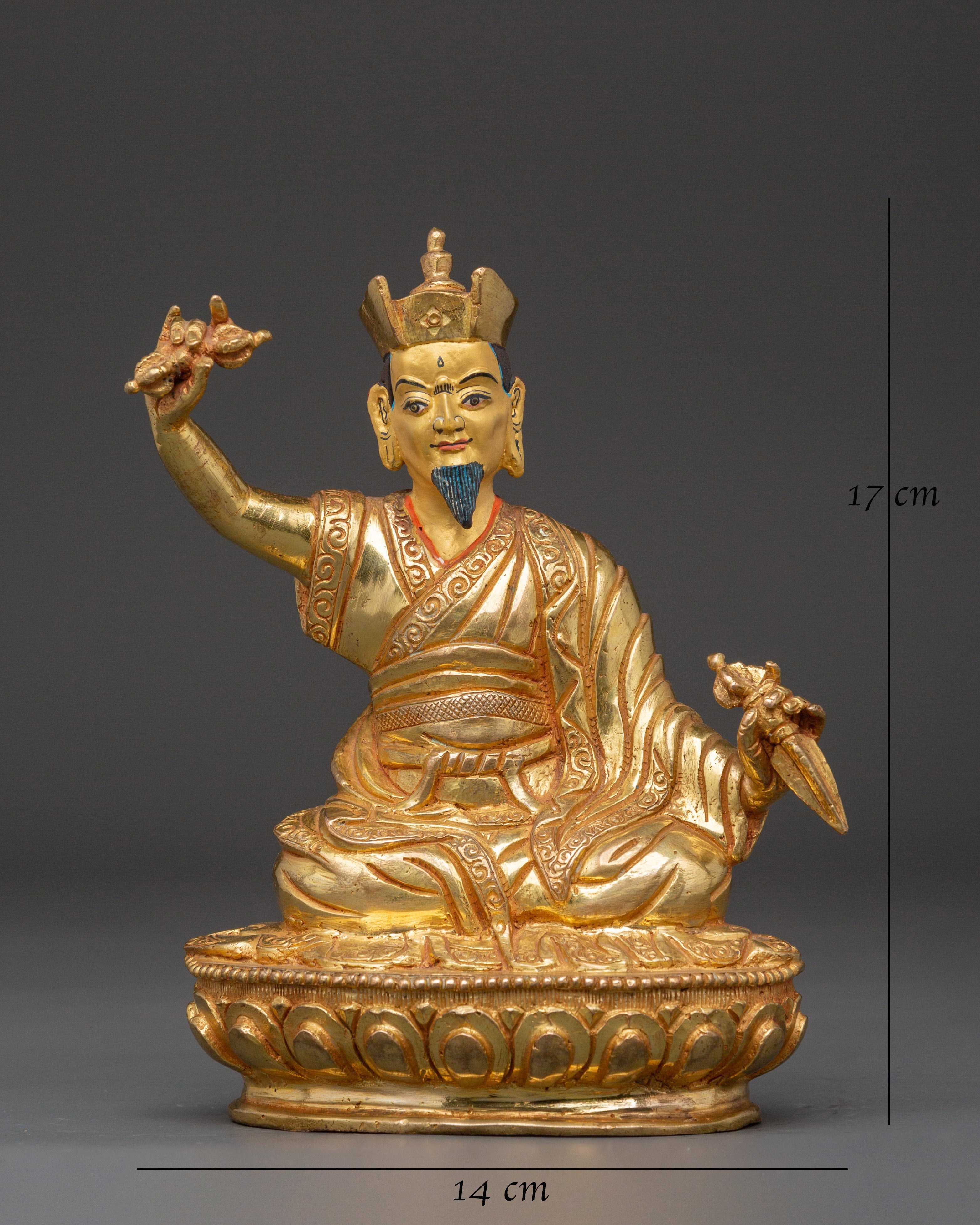 16th Karmapa Sculpture | Handcrafted Gold-Plated Tibetan Buddhist Statue