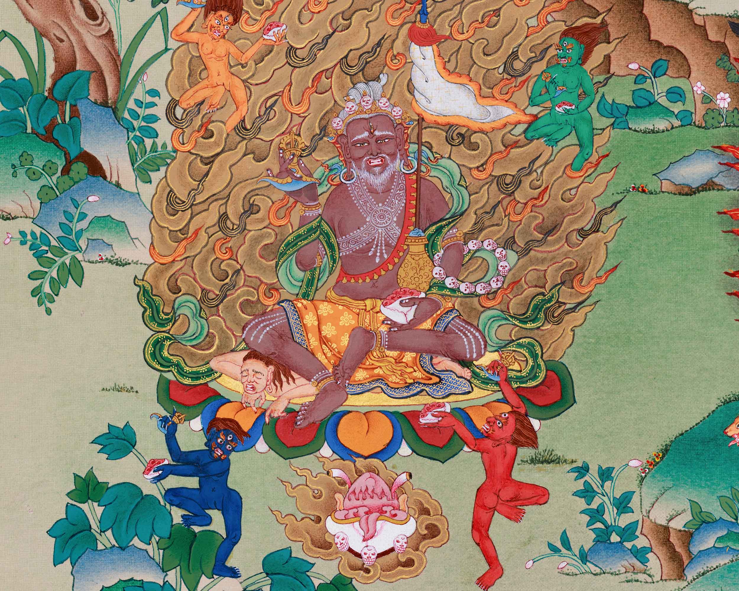 Wrathful Deity Hevajra Thangka Print | Great Compassion and Enlightened Wisdom