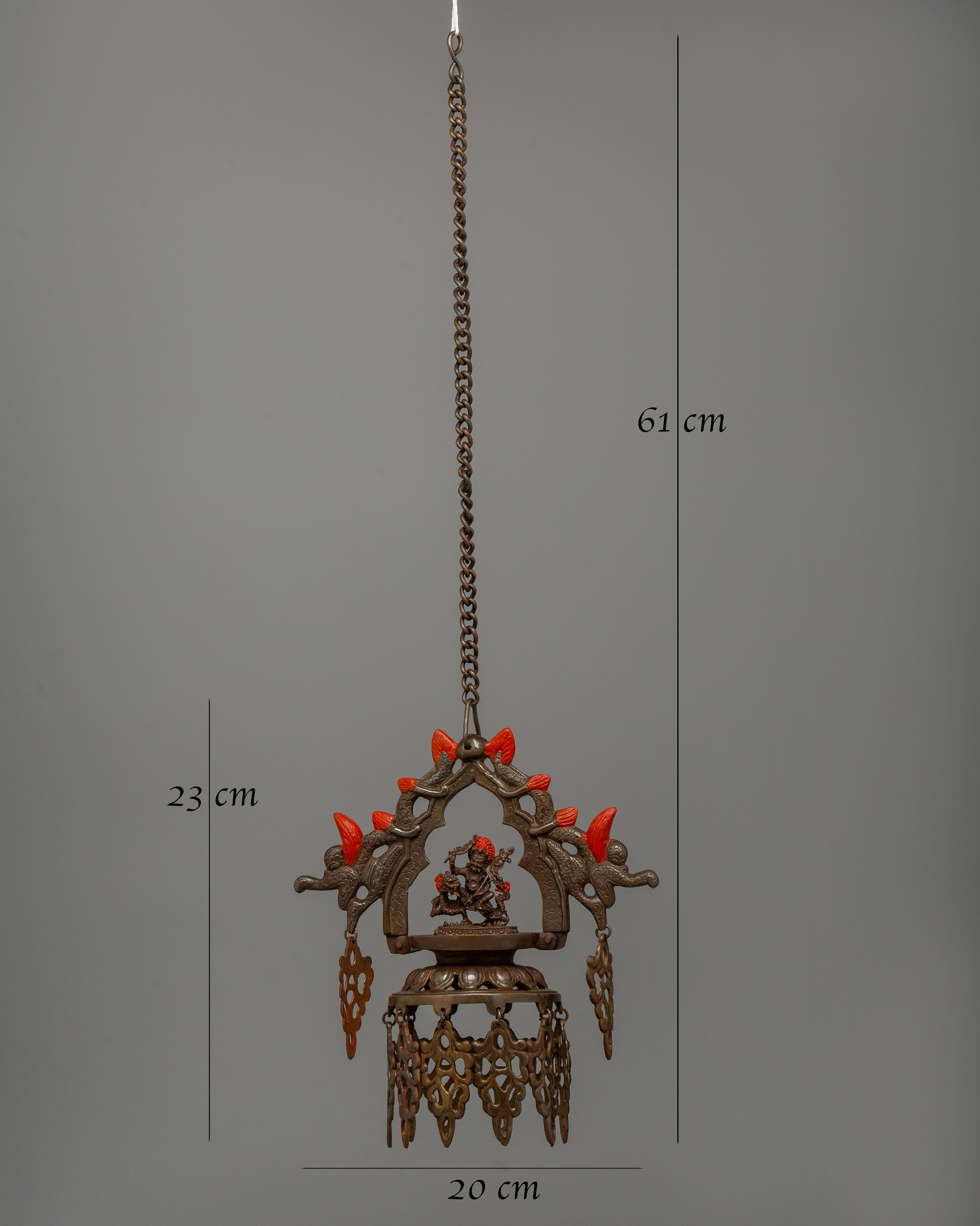 Newari Dalucha Oil Lamp | Oxidized Copper Hanging Lamp