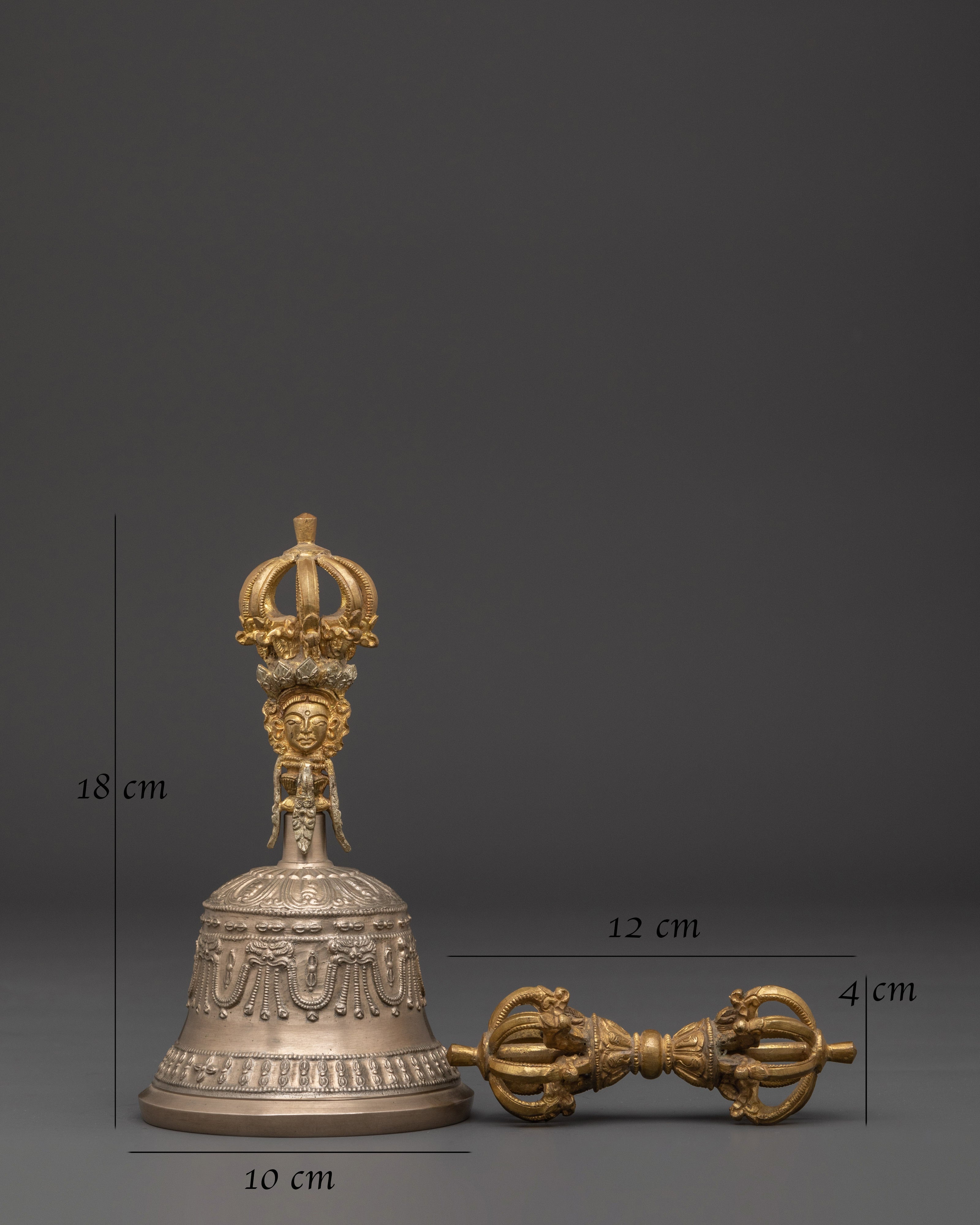Spiritual Bell and Vajra Set | Sacred Bronze & Brass Ritual Tools