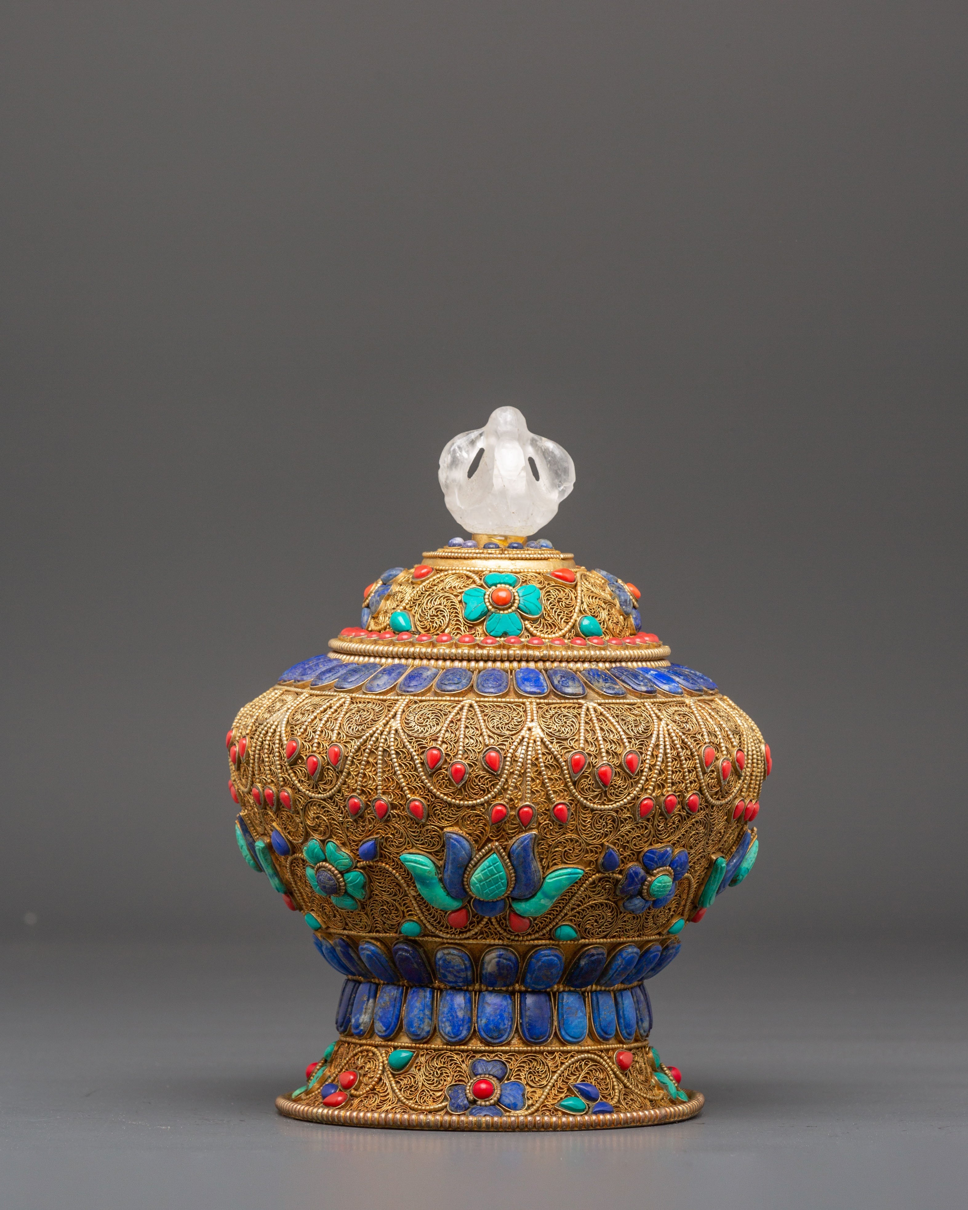 Gold Plated Rice Pot for Ritual Altar