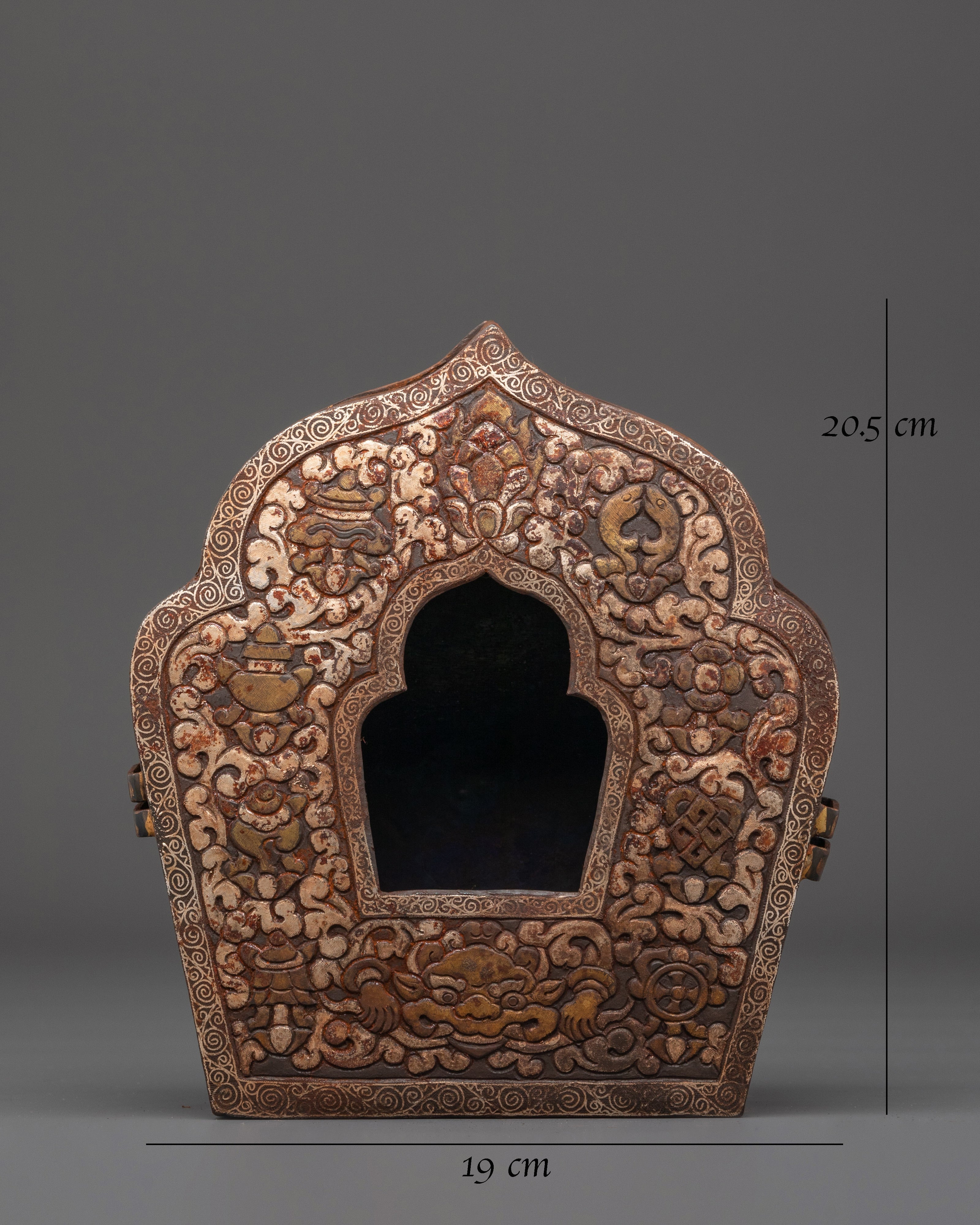 Tibetan Brass Ghau Box | Handcrafted Prayer Box