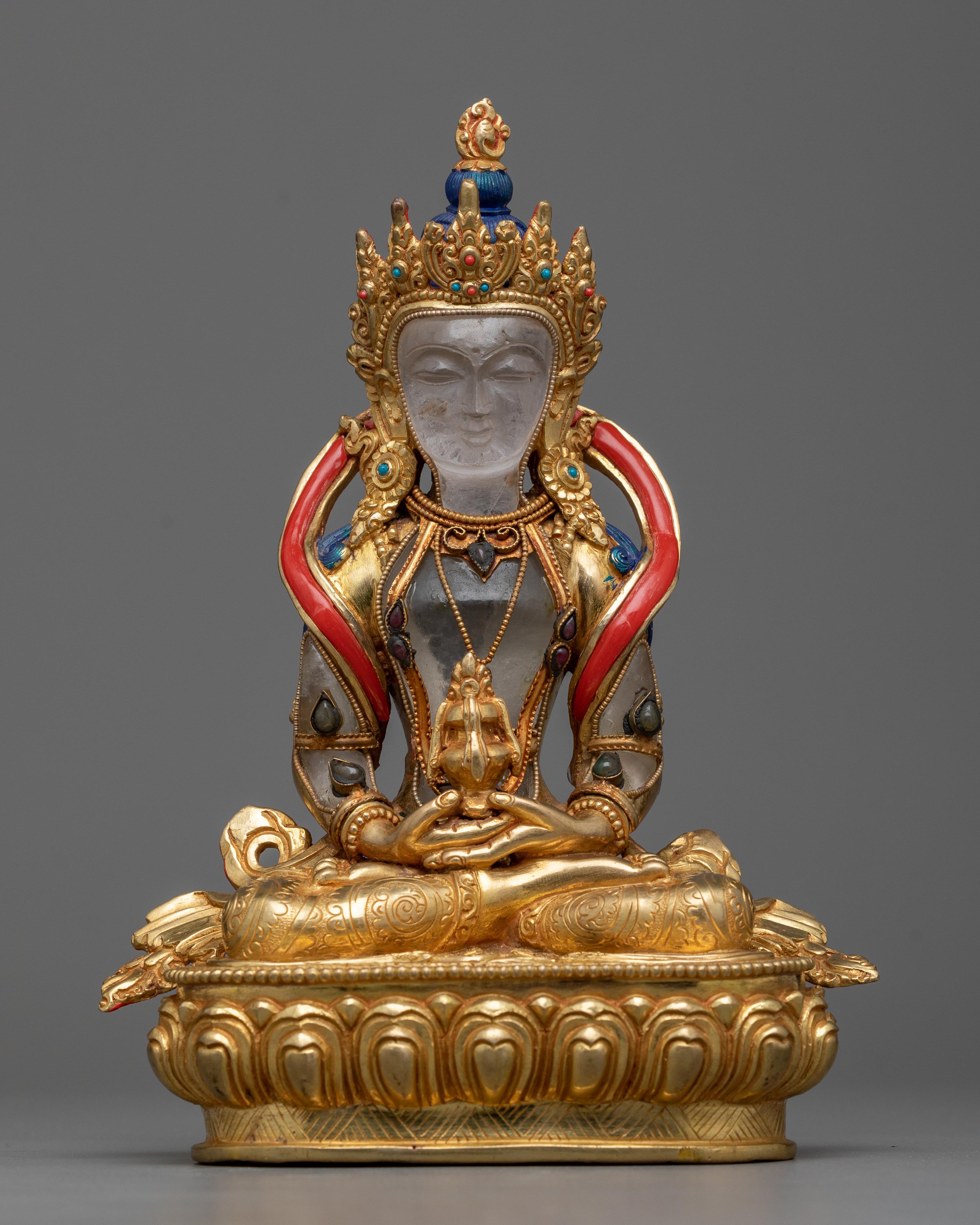Amitayus Crystal Statue