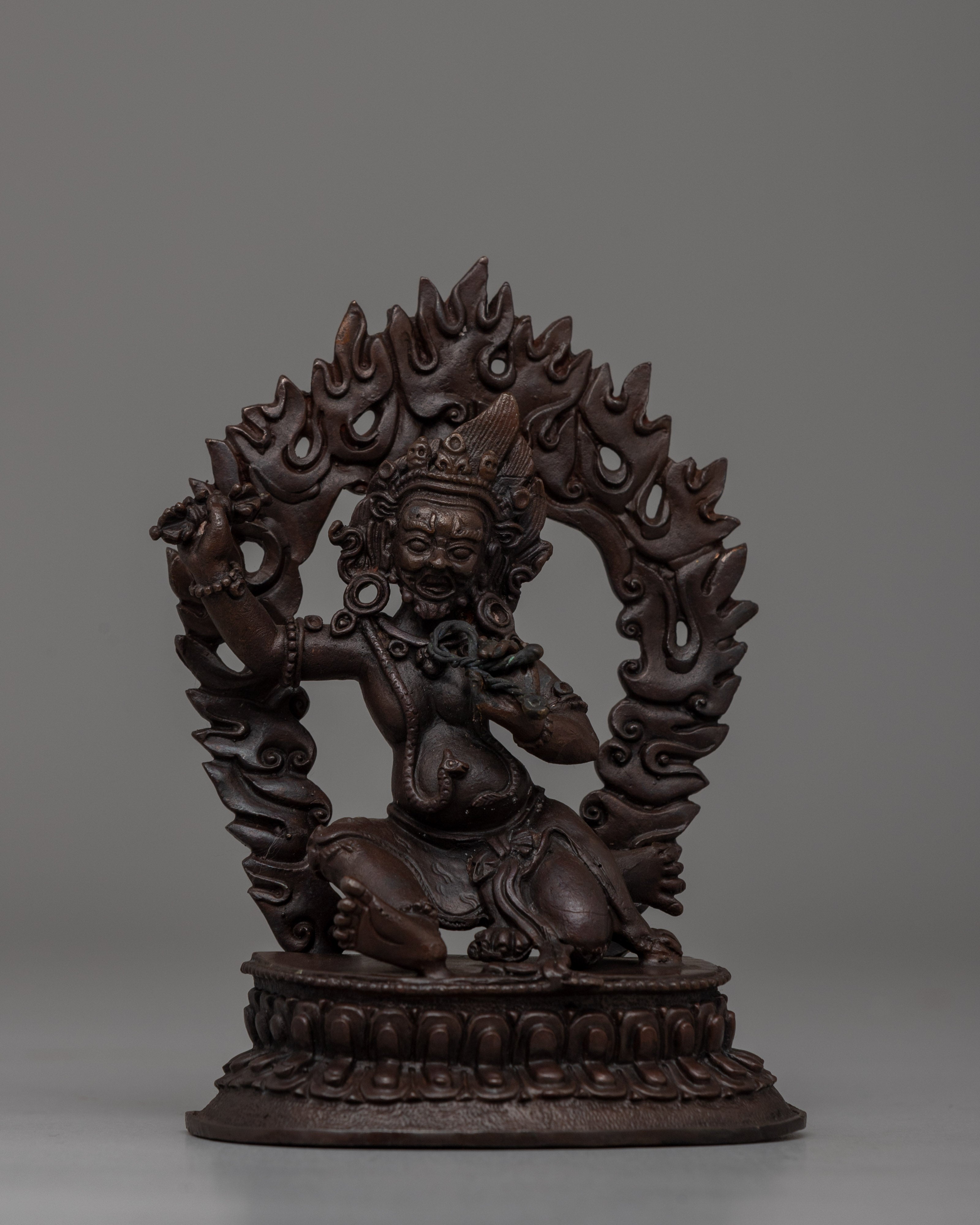 Handcrafted Oxidized Copper Vajrapani Statue