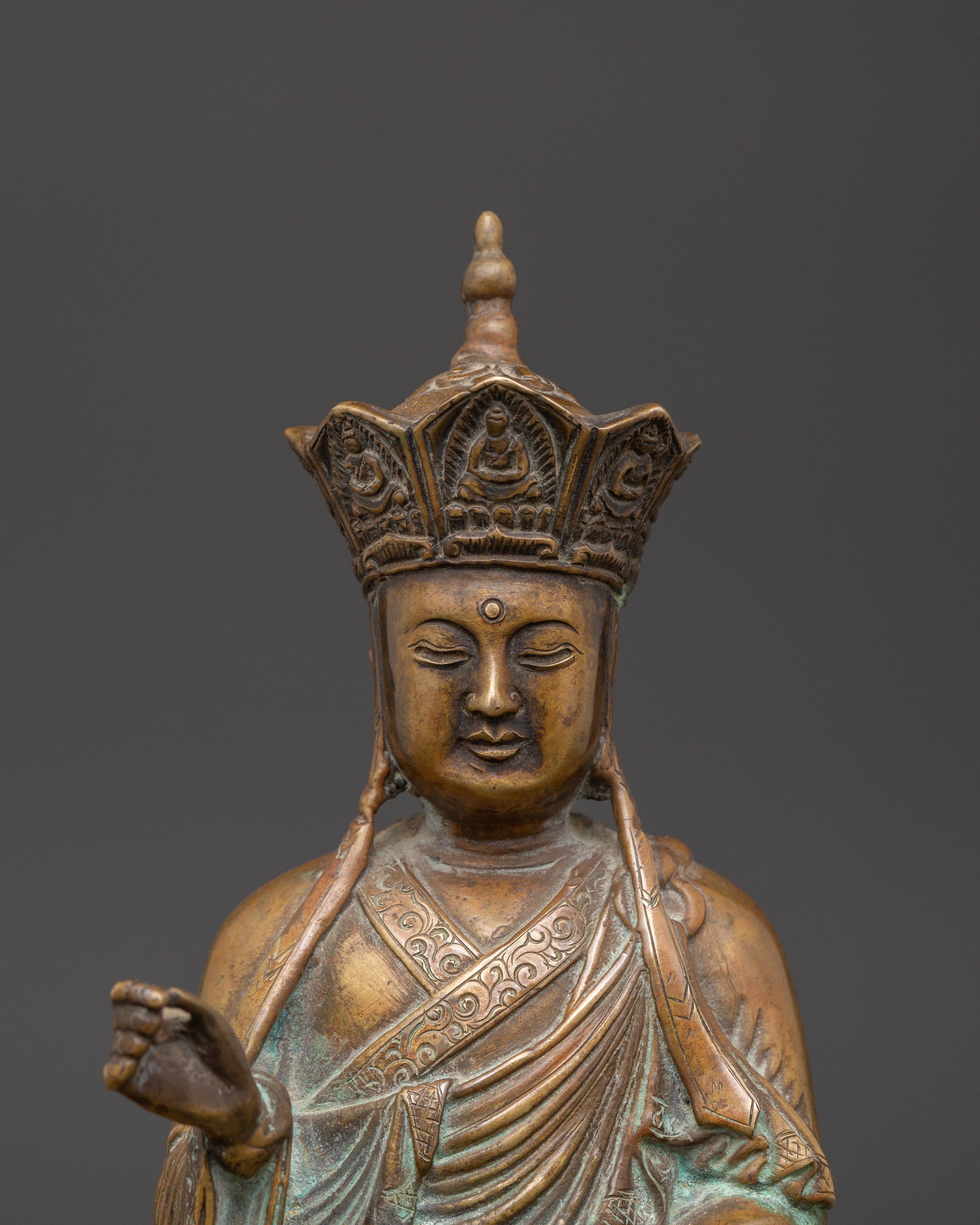 Buddhist Master Copper Statue | Tibetan Spiritual Teacher