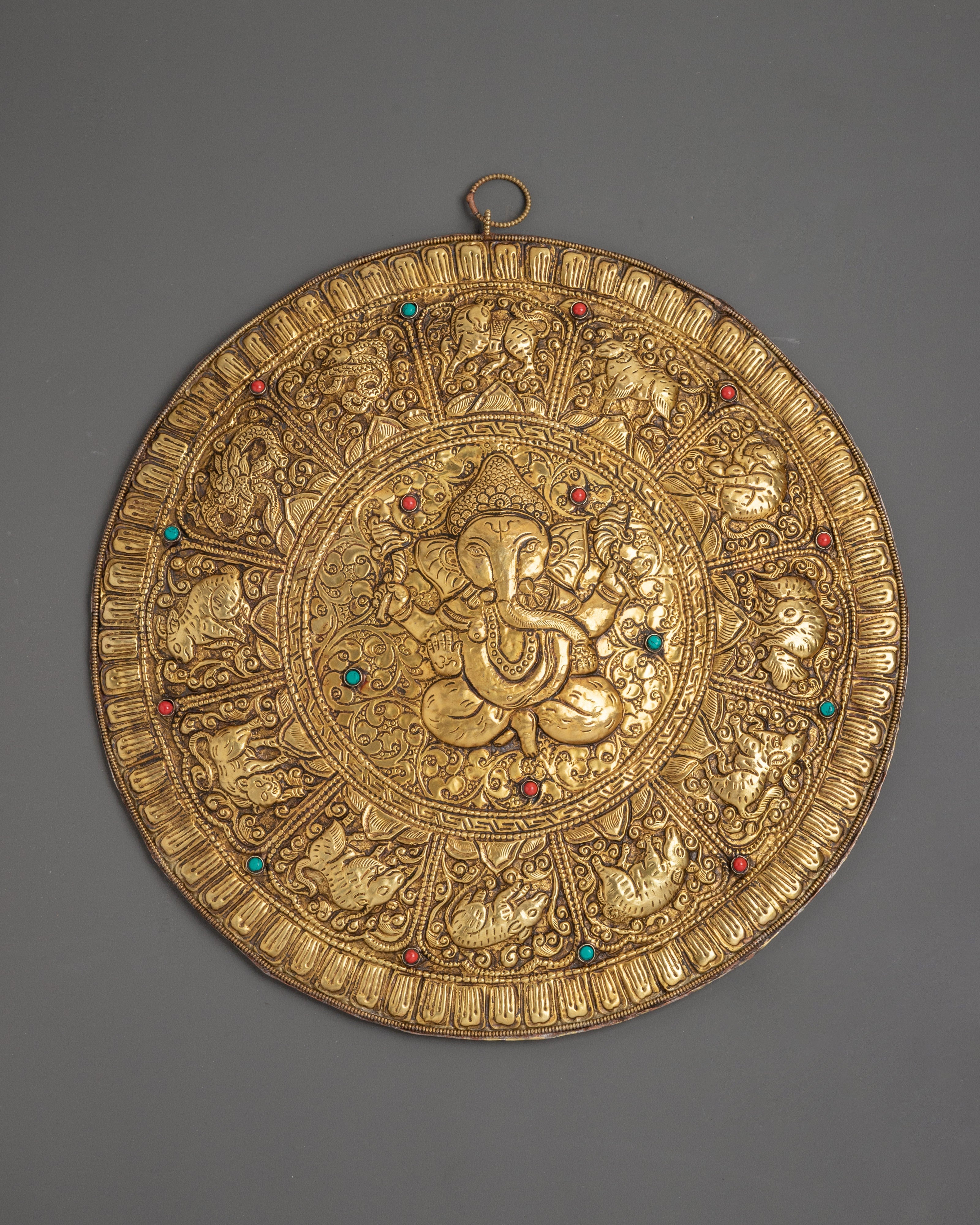 Circular Ganesha wall hanging