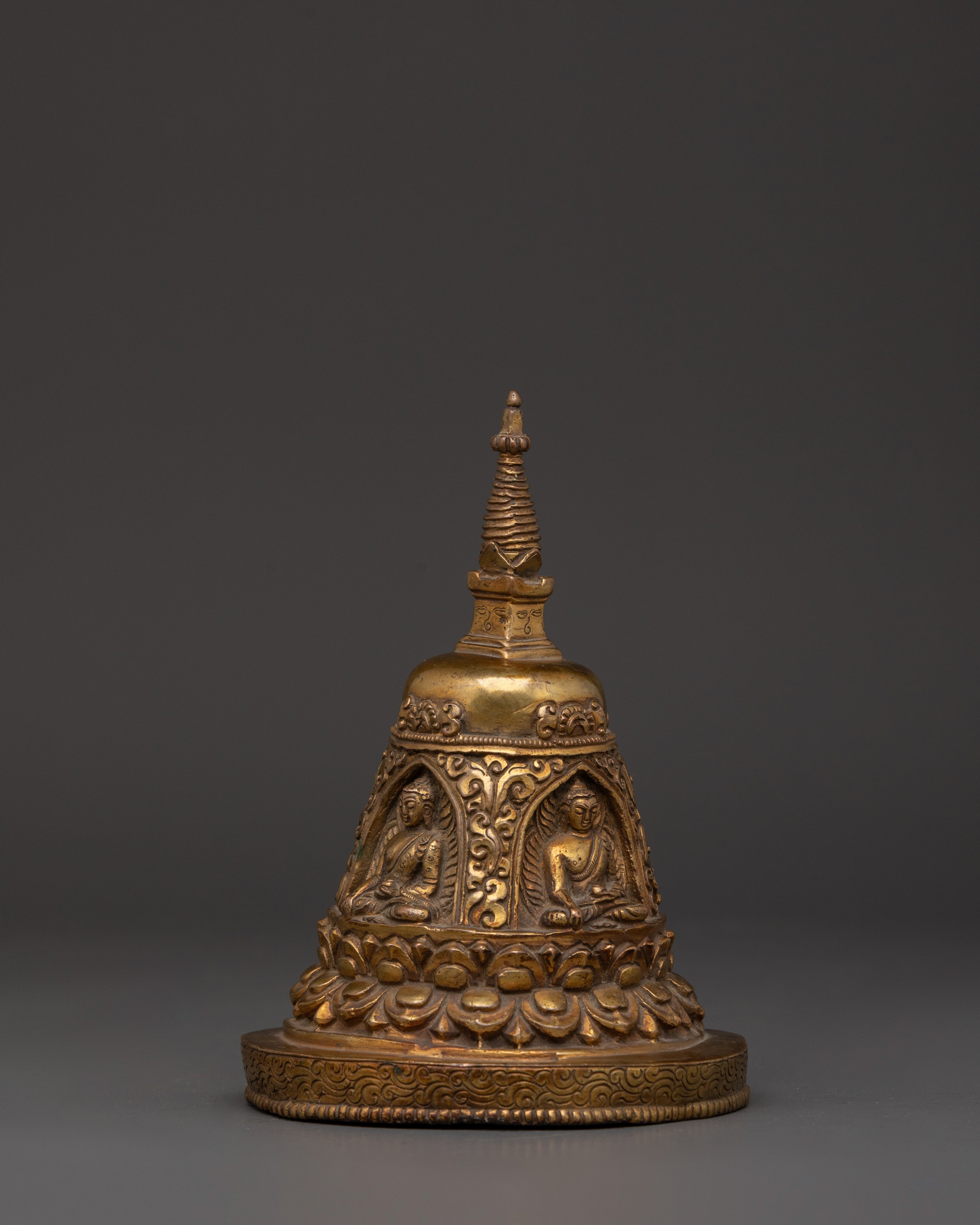 Handcrafted Brass Buddhist Stupa | Spiritual Altar Decor