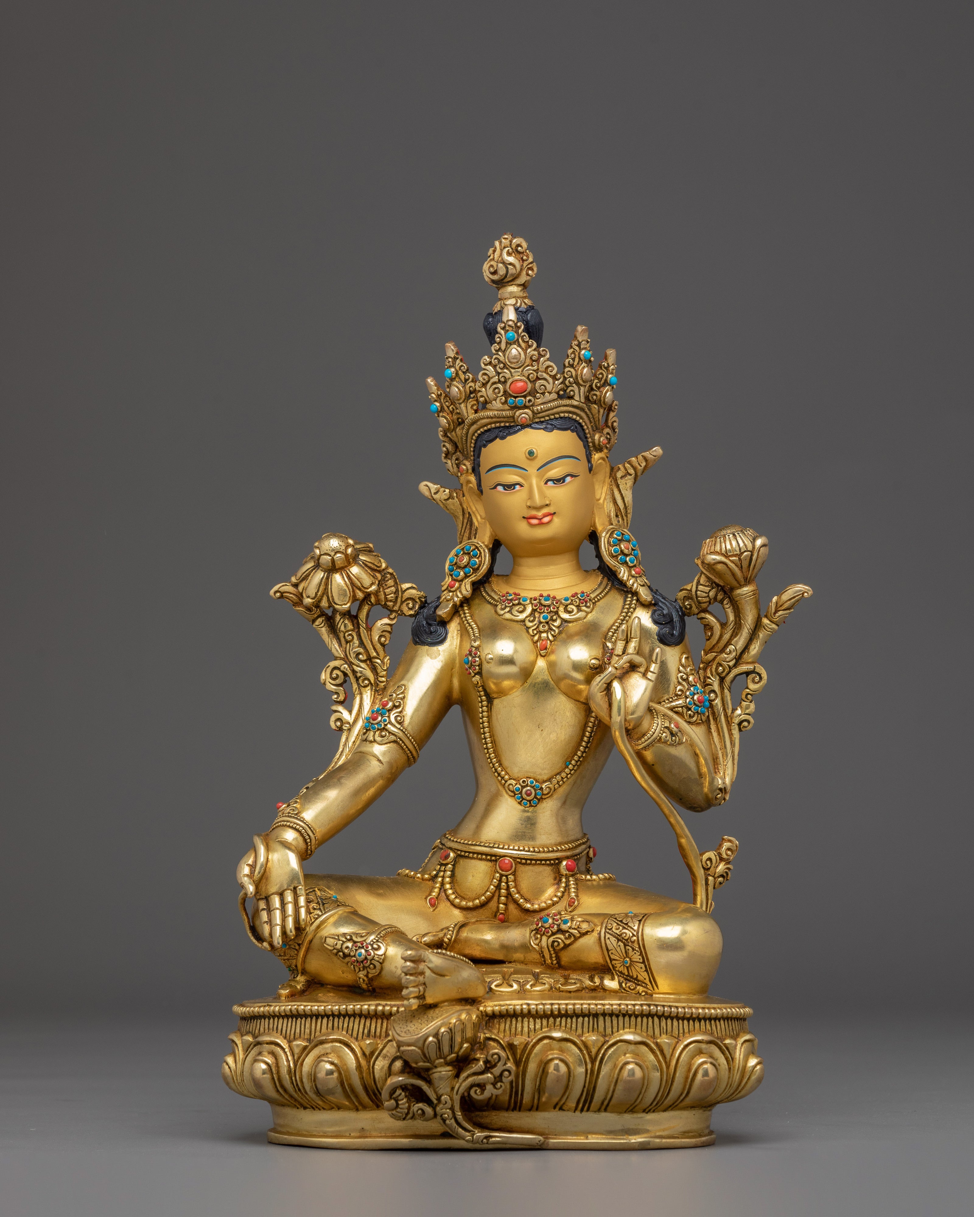 Green Tara Art, Lotus Liberator: Himalayan Feminine Deity